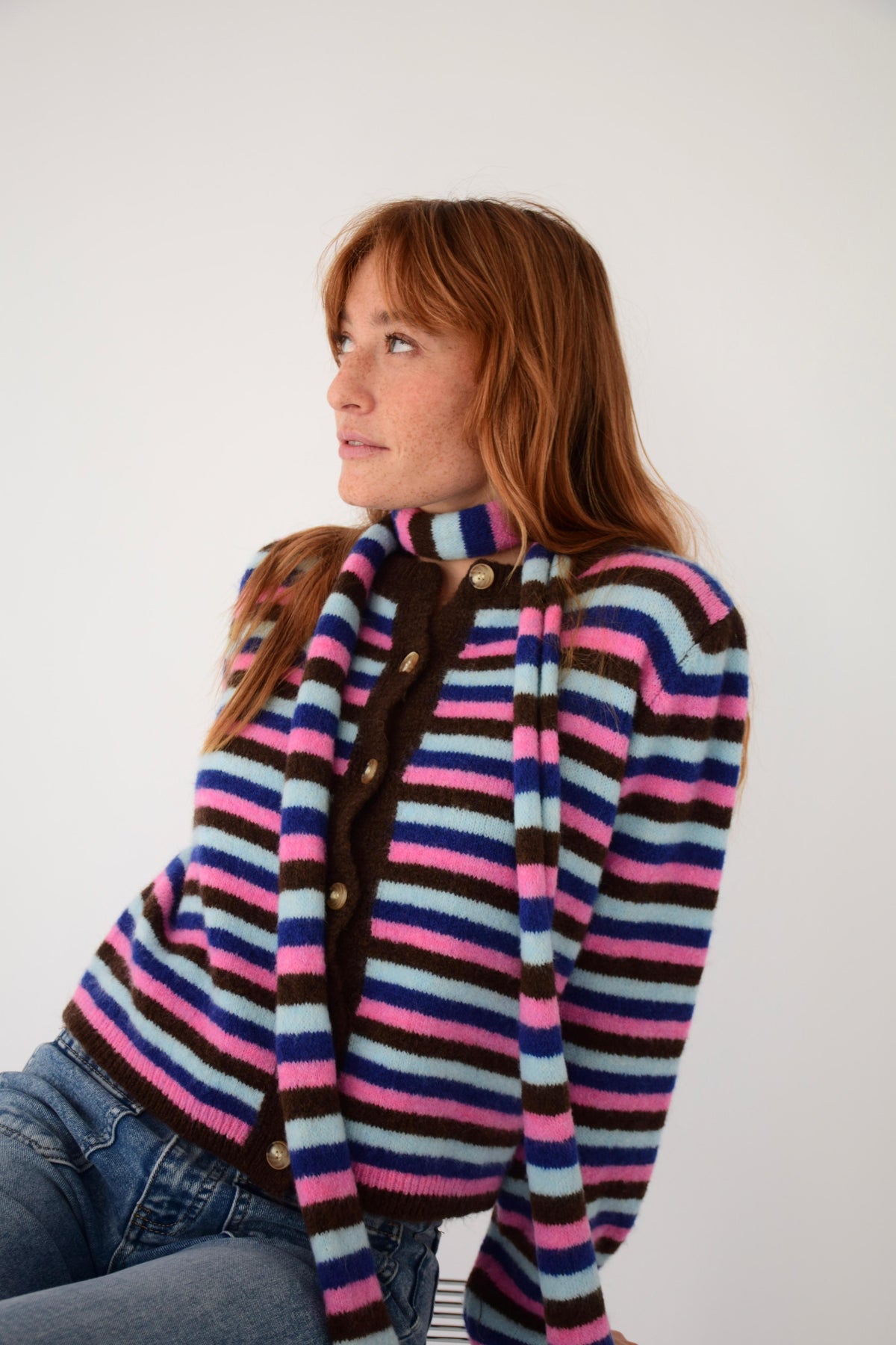 Angela Blue and Brown Scarf