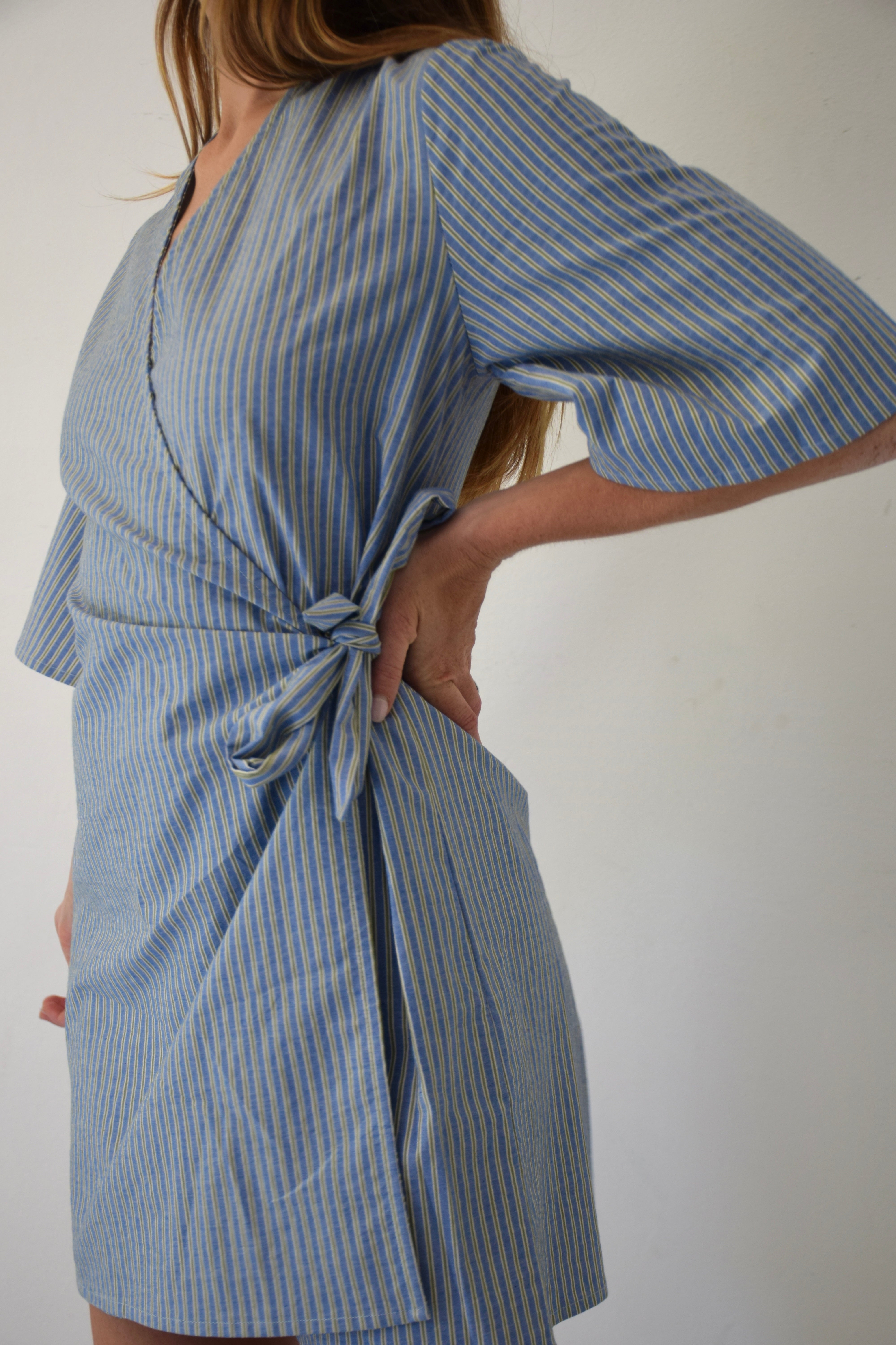 Blue and Green Striped Jumpsuit