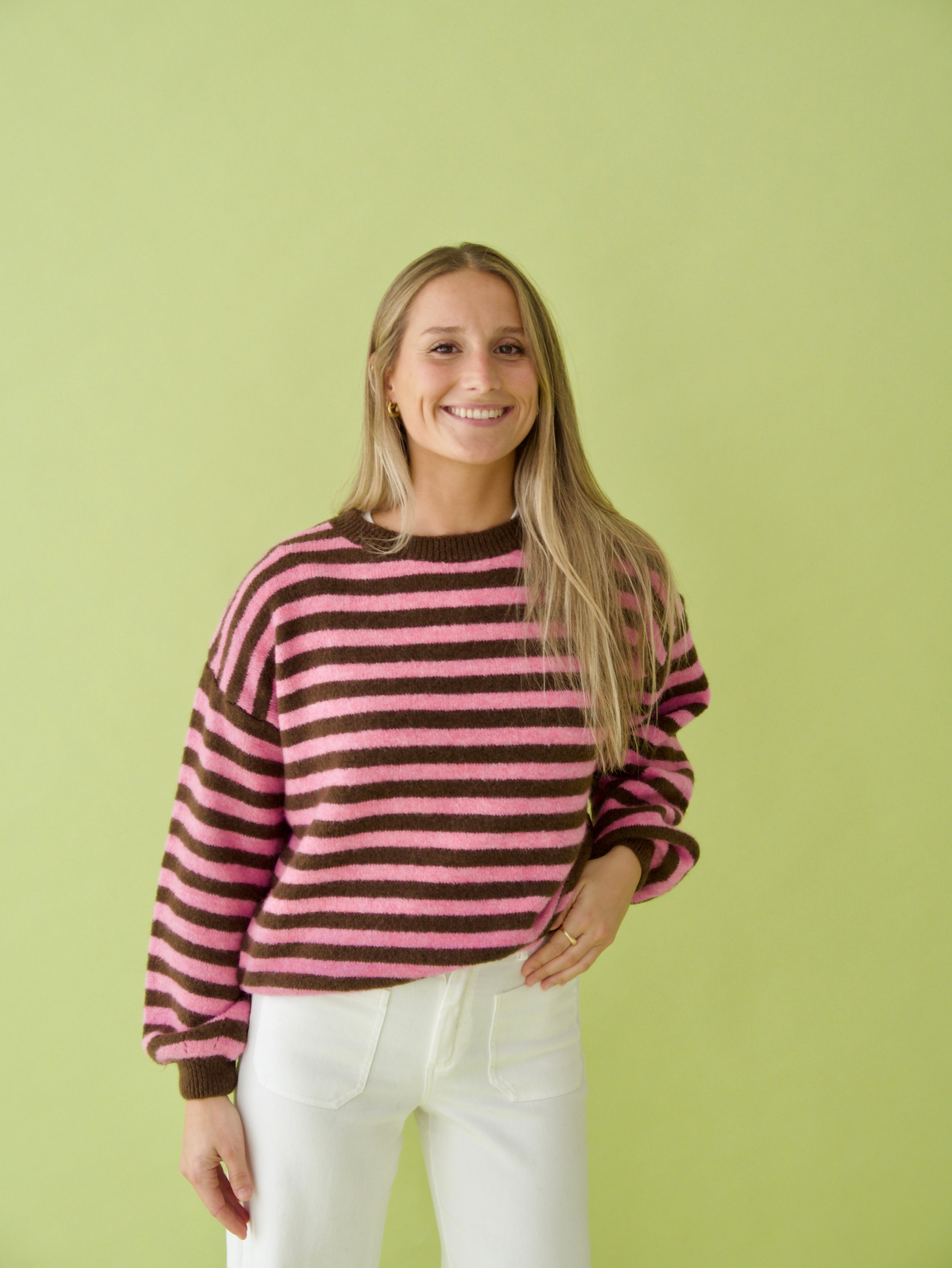 Jersey Pia Marrón y Rosa & Jeans Valeria Blanco