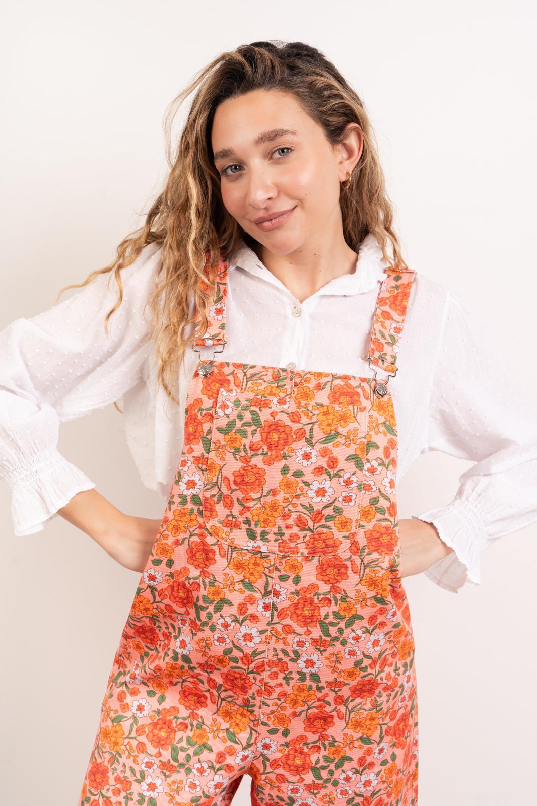 Nina Flores Orange Overalls