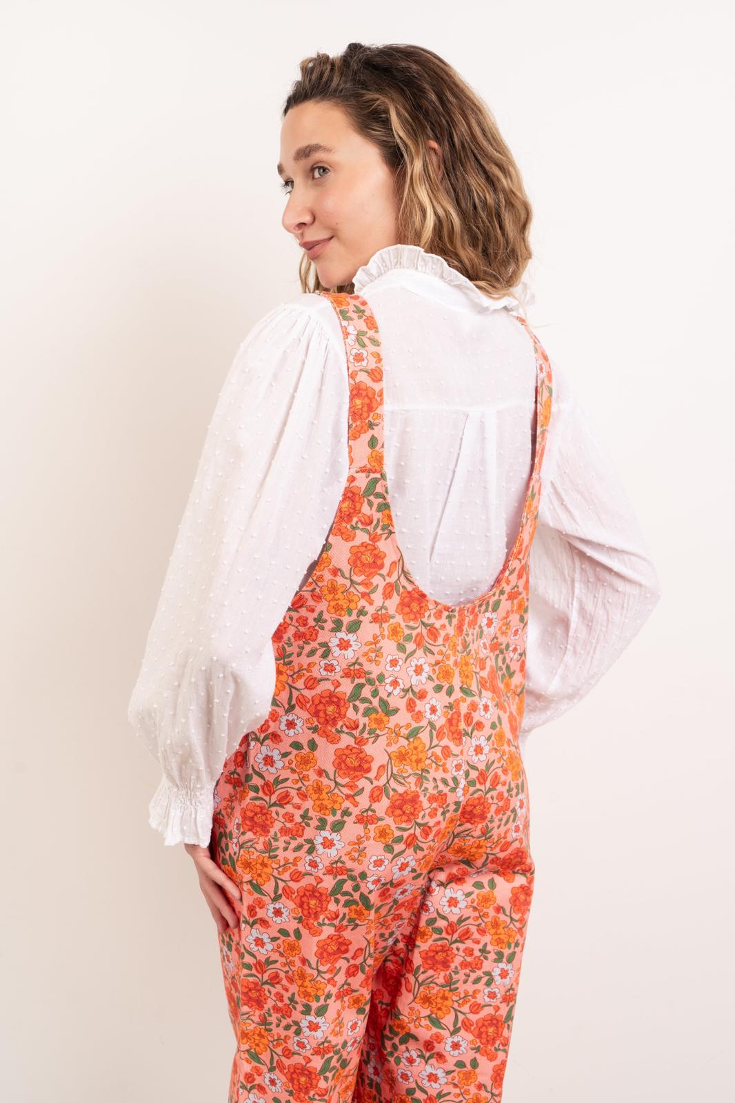 Nina Flores Orange Overalls