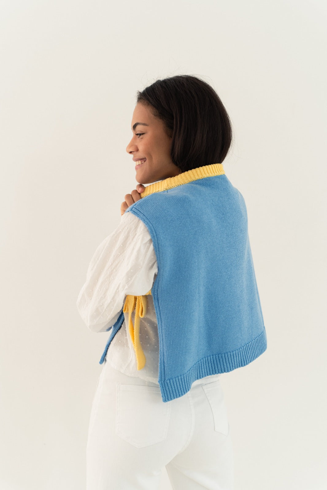 Chaleco Julieta Azul y Amarillo