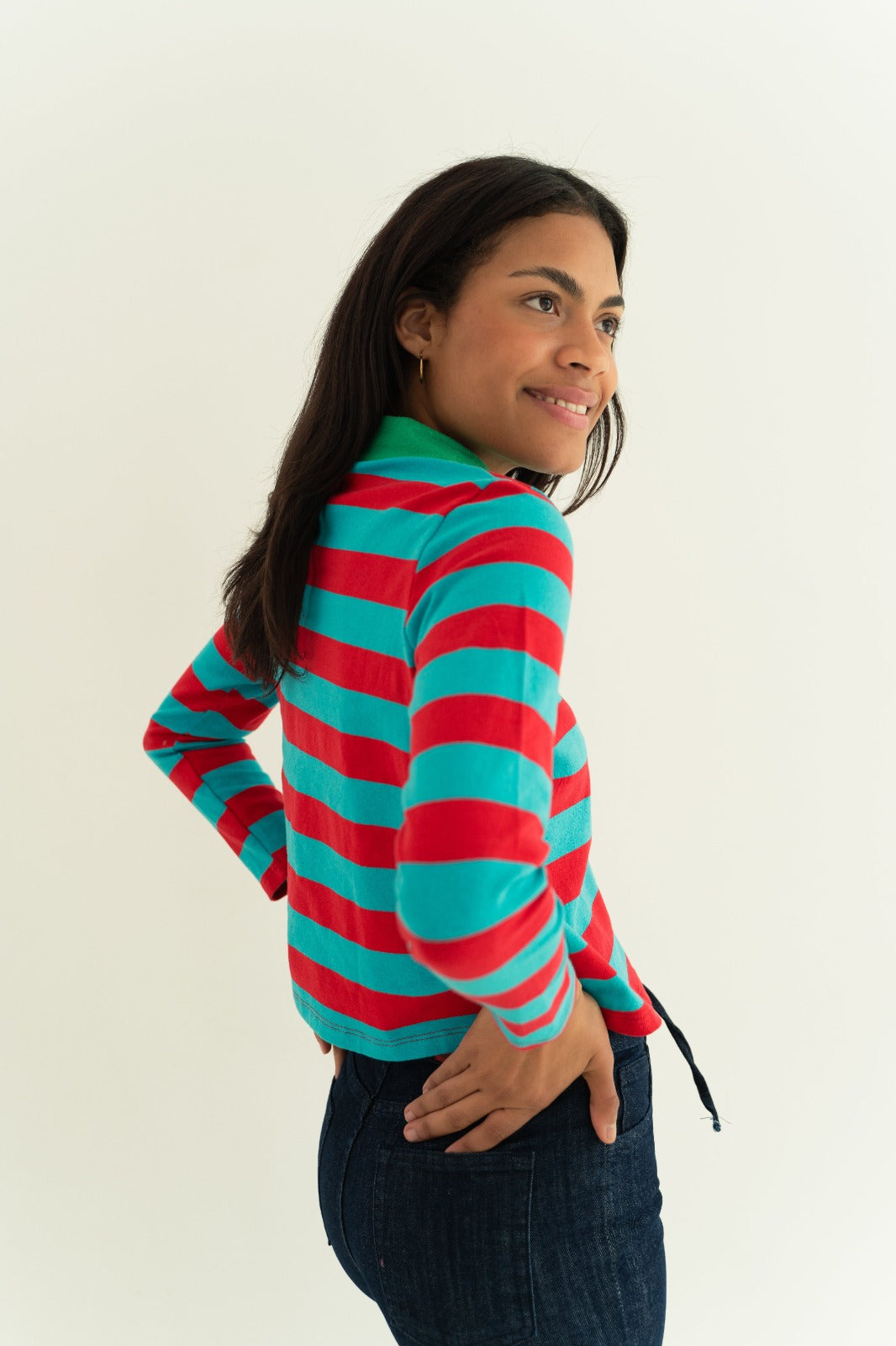 Filipa Red and Aquamarine Polo
