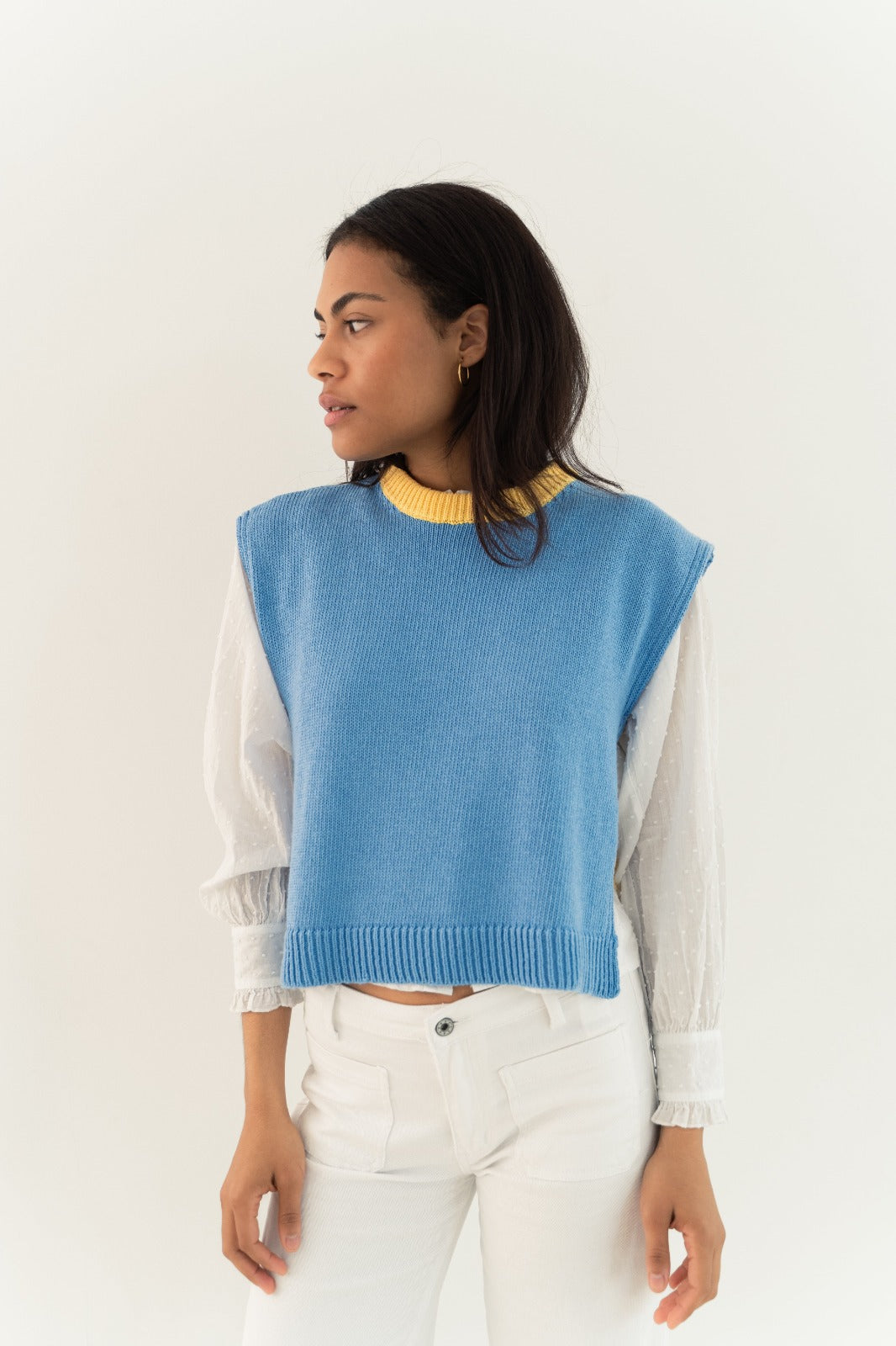 Chaleco Julieta Azul y Amarillo