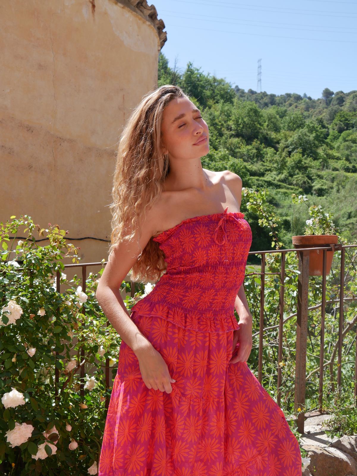 Casiopea Linen Orange Dress