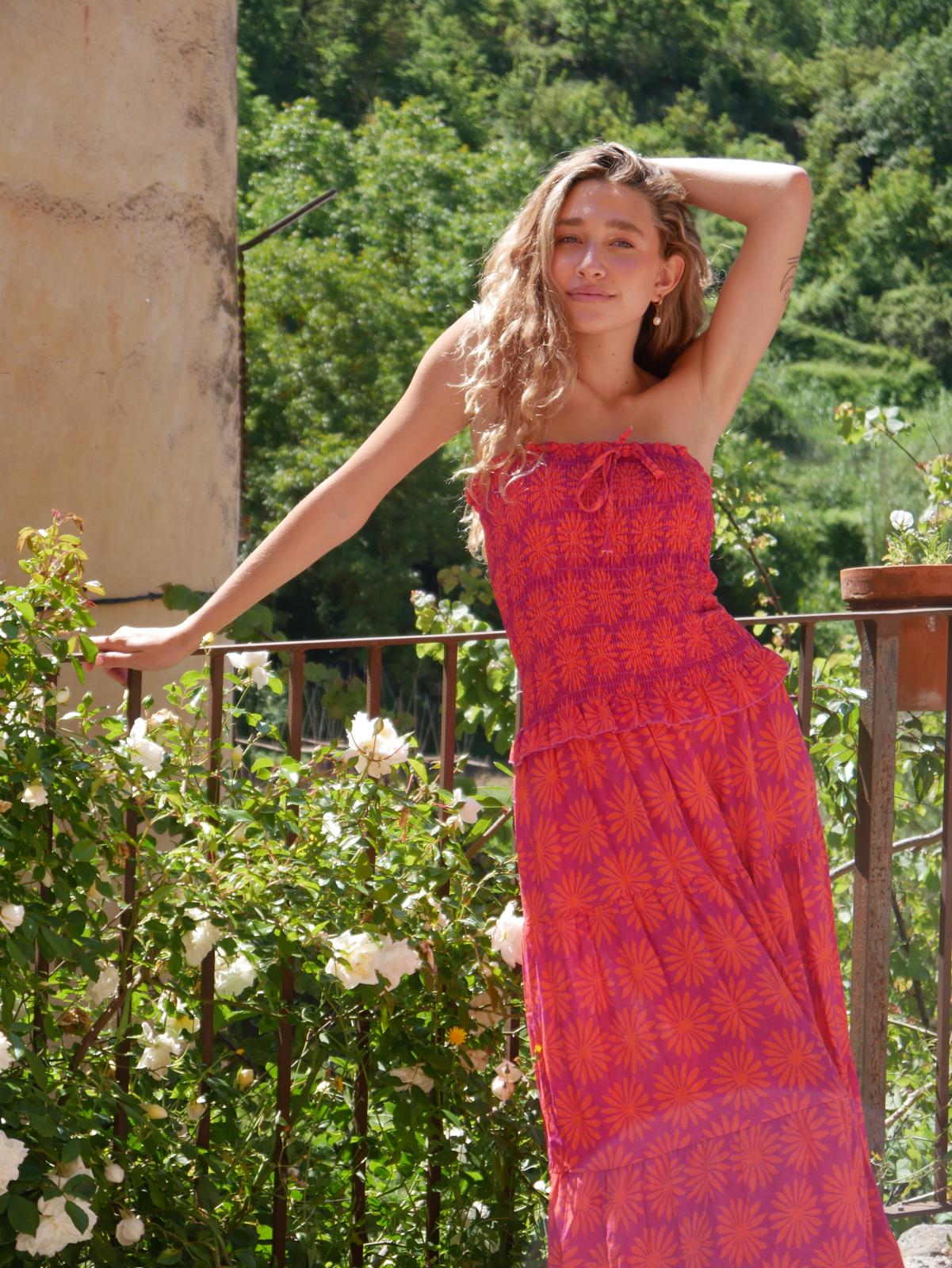 Casiopea Linen Orange Dress