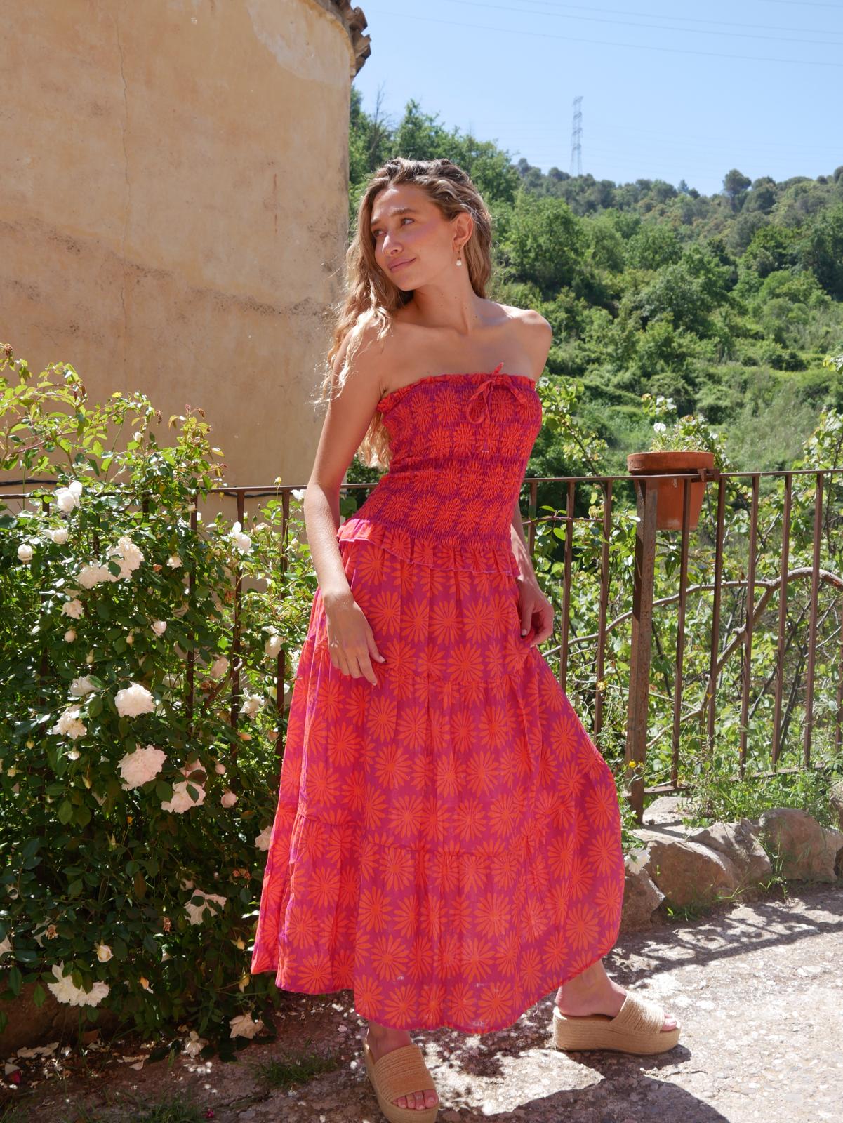 Casiopea Linen Orange Dress