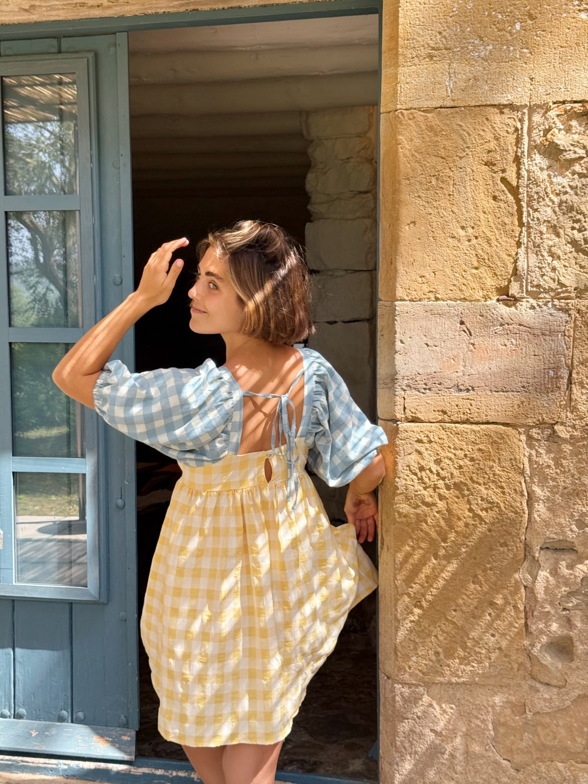 Maca Yellow and Blue Dress