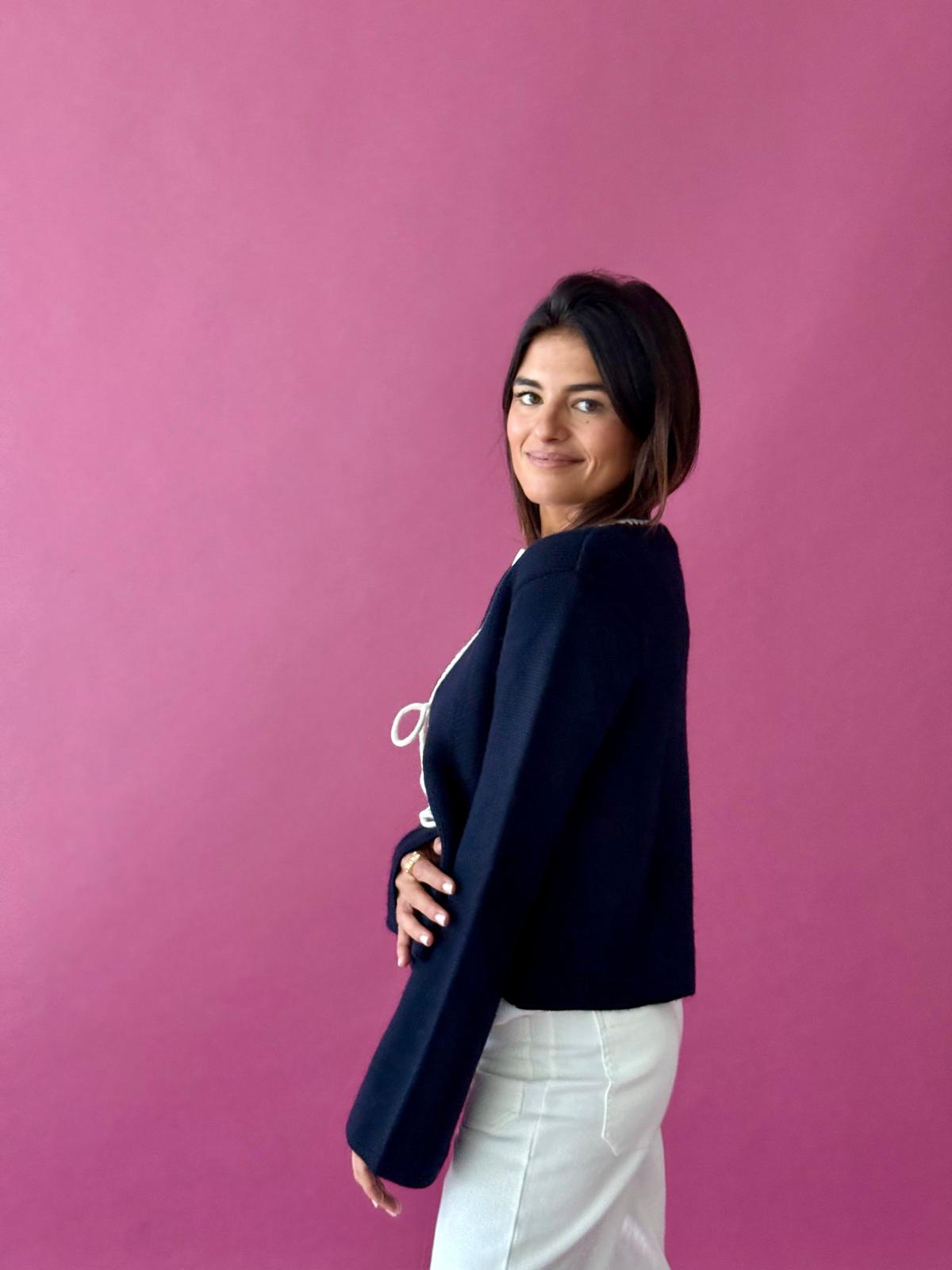 Navy Knit Cardigan