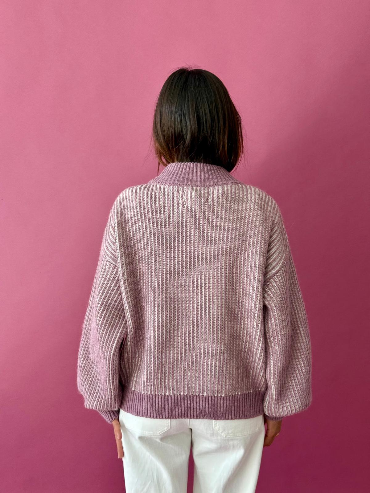 Emma Sweater Mauve and Beige