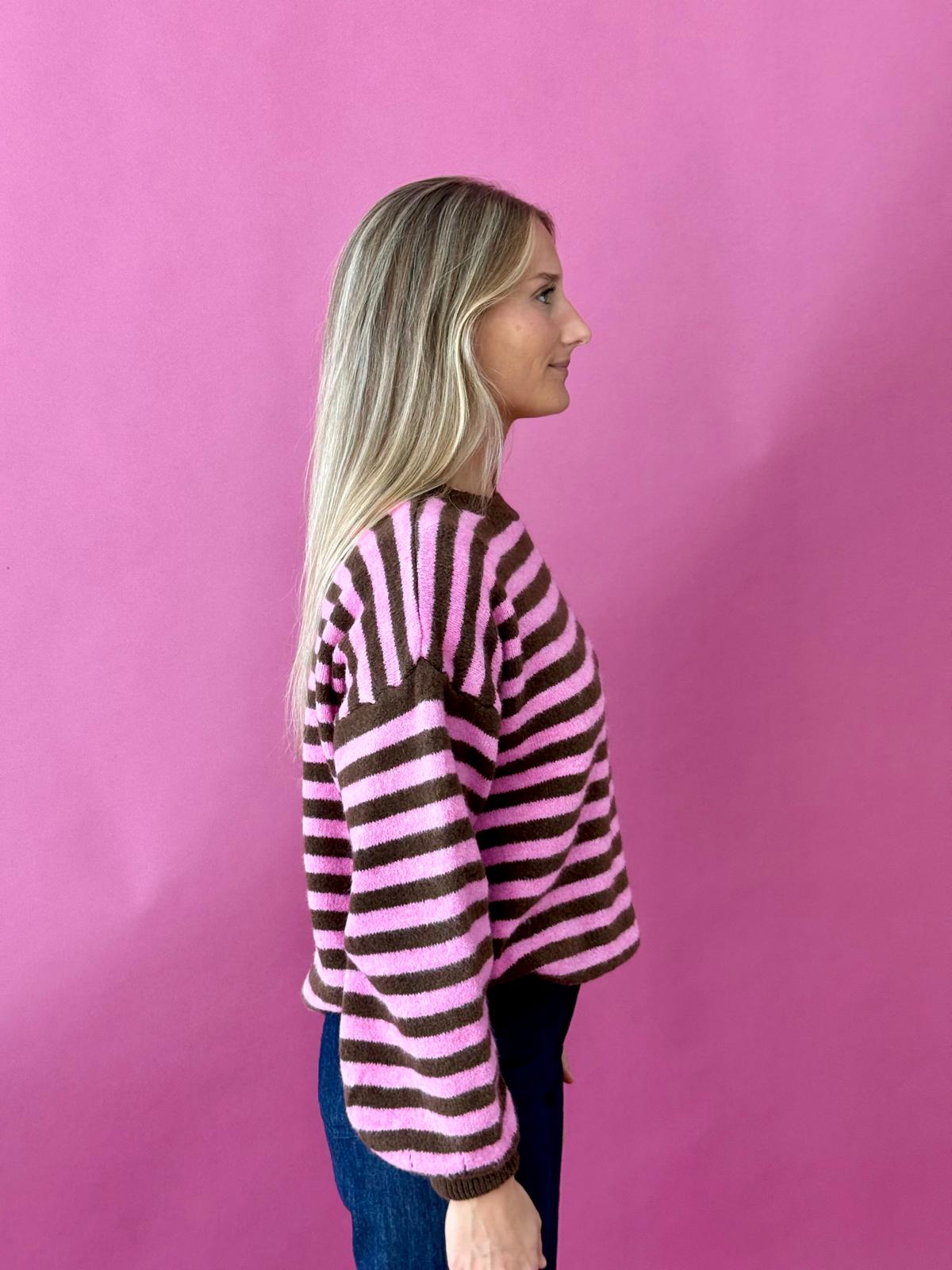 Pia Brown and Pink Sweater