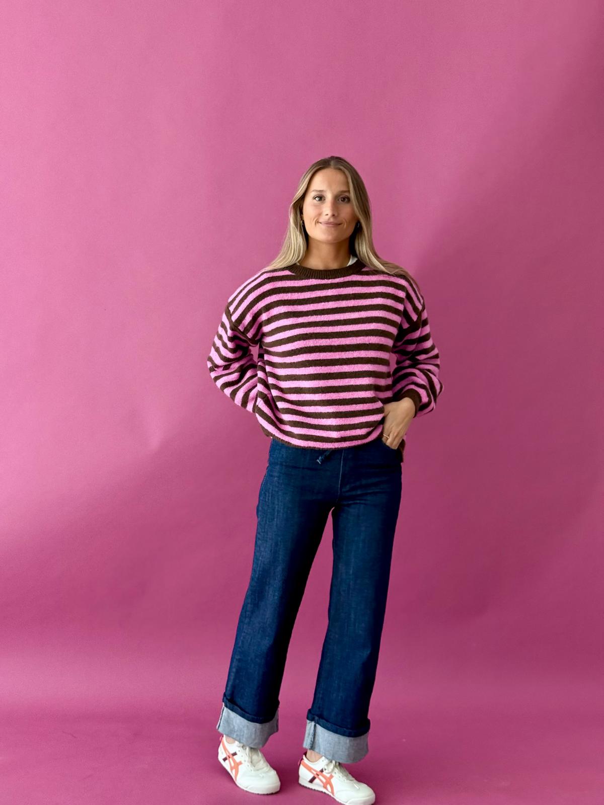 Pia Brown and Pink Sweater
