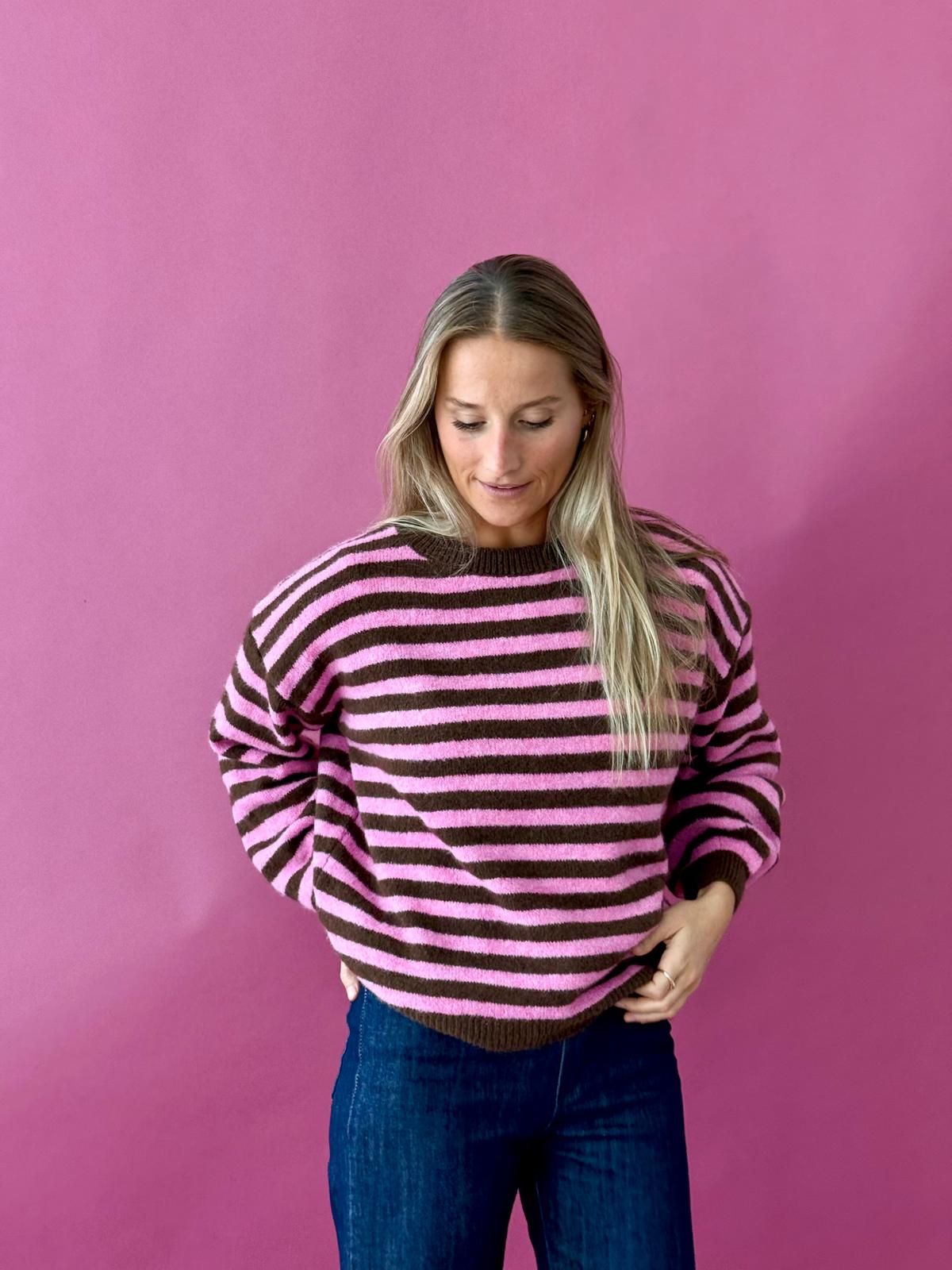 Pia Brown and Pink Sweater