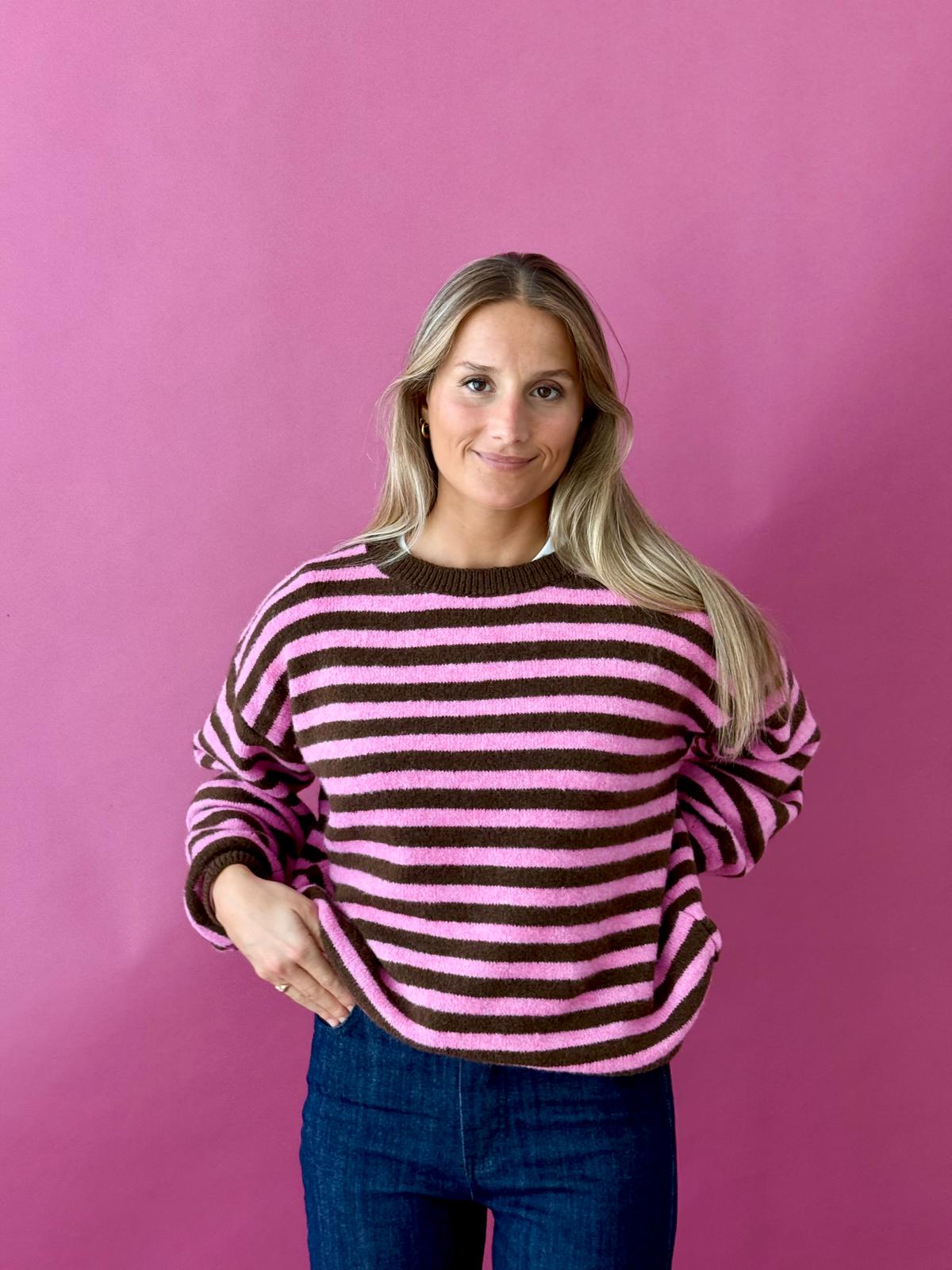 Pia Brown and Pink Sweater