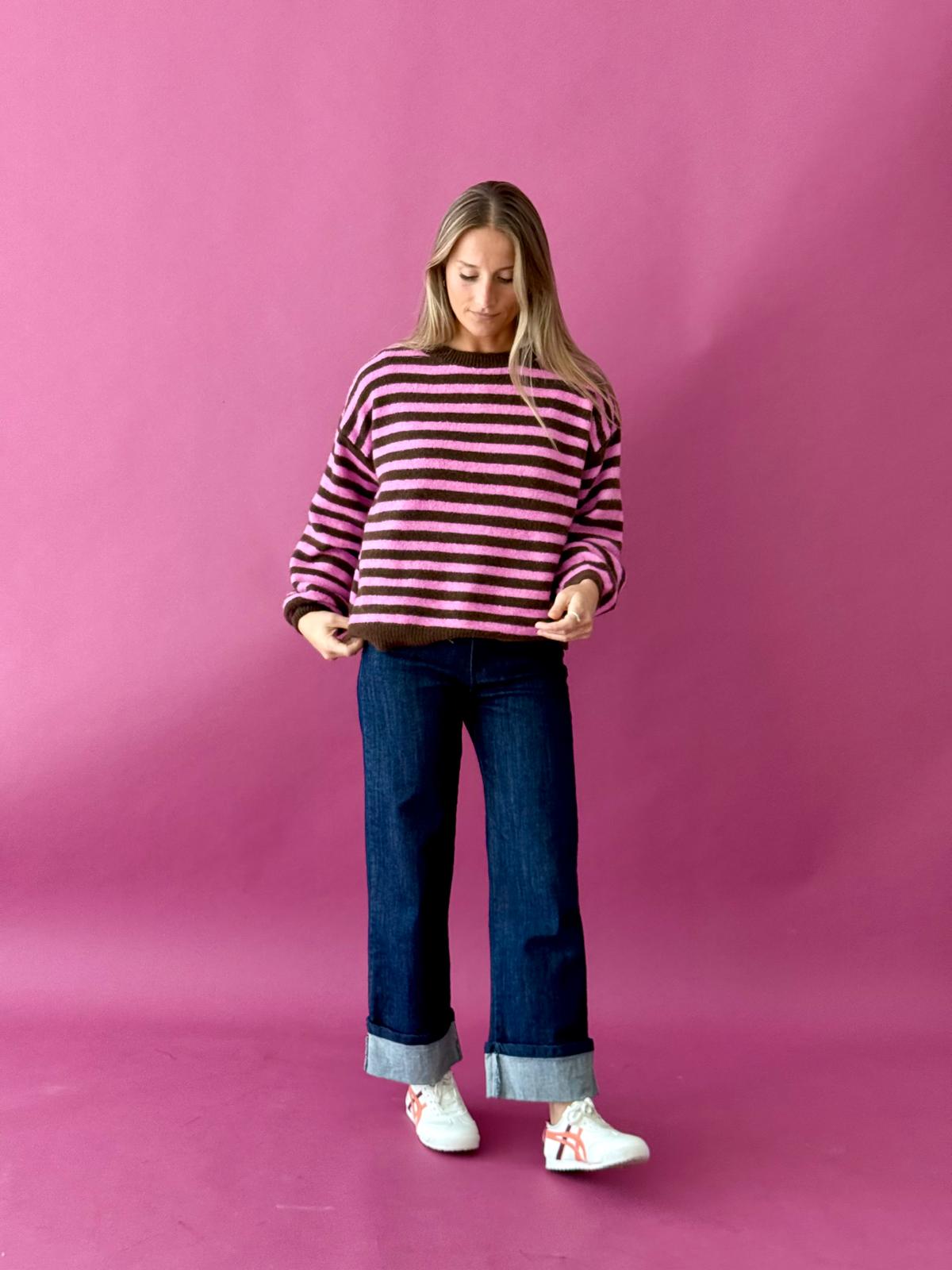 Pia Brown and Pink Sweater