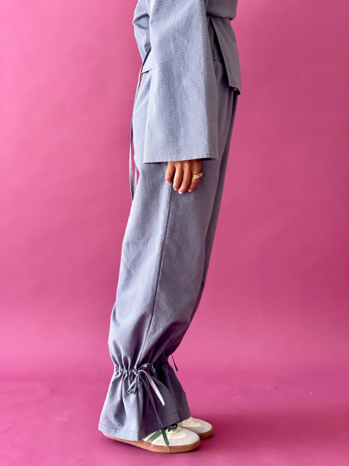 Pantalón Alea Vichy Azul y Marrón