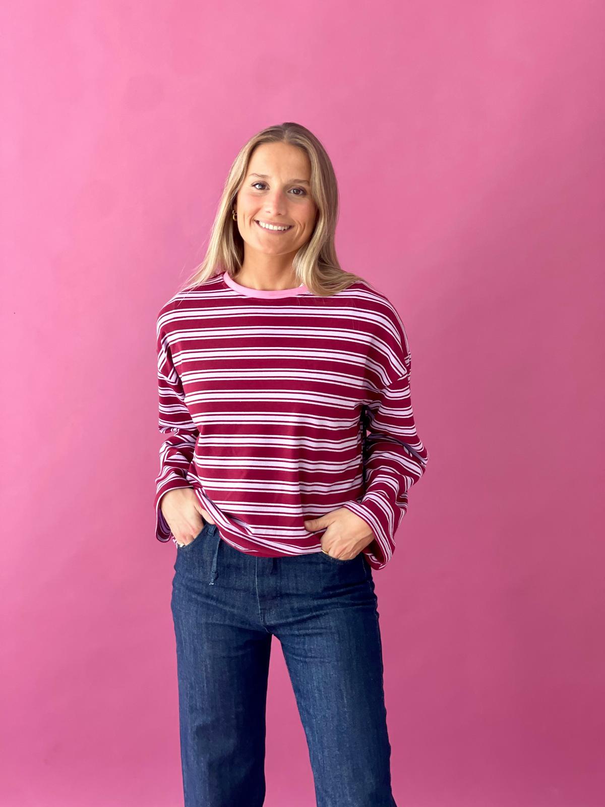 Nunu Long Sleeve Burgundy T-shirt