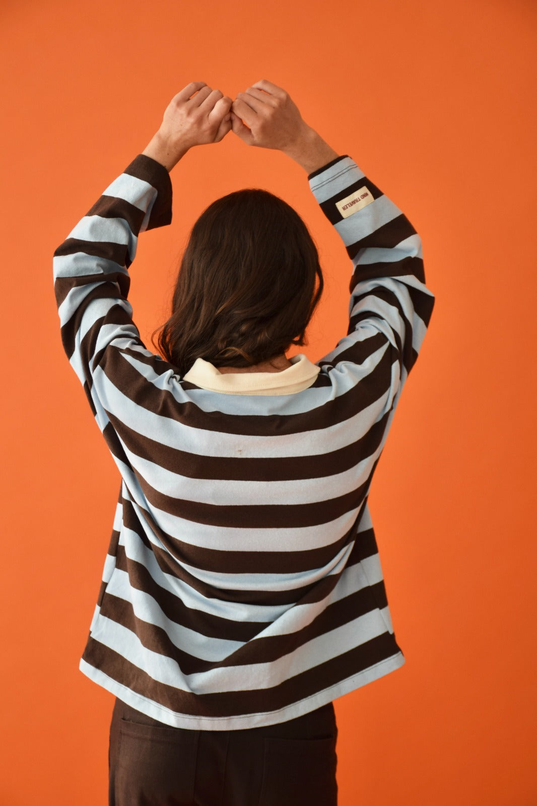 Polera Filipa Marrón y Celeste