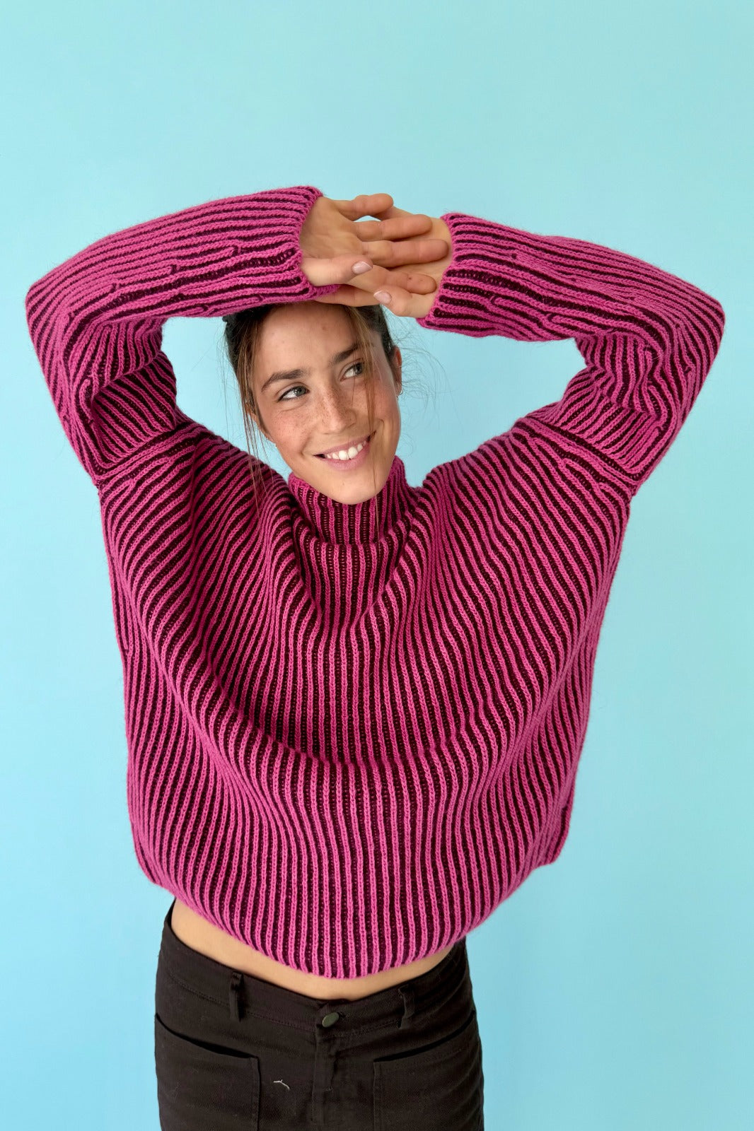 Jersey Rita Fucsia y Burgundy
