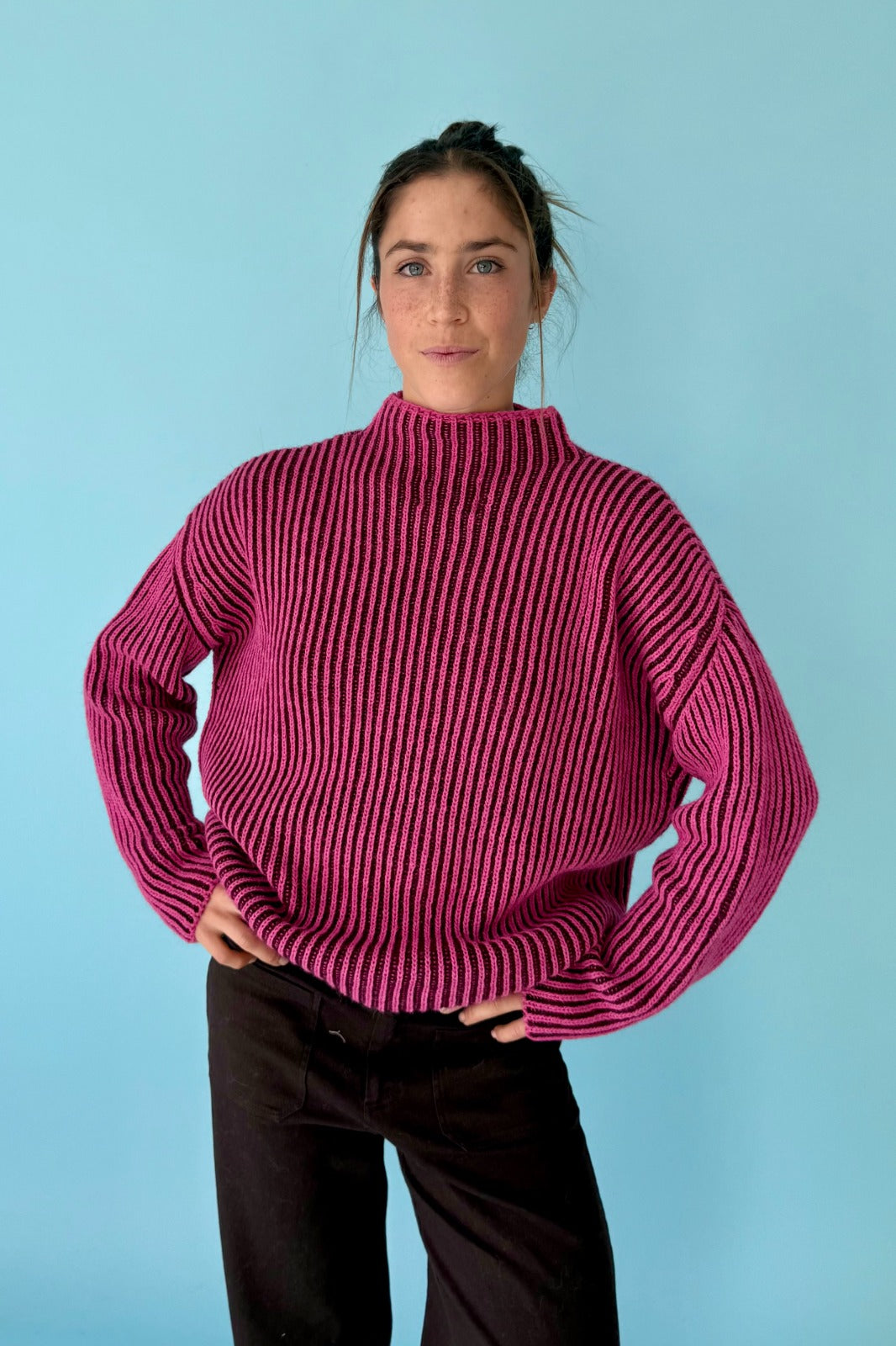 Jersey Rita Fucsia y Burgundy