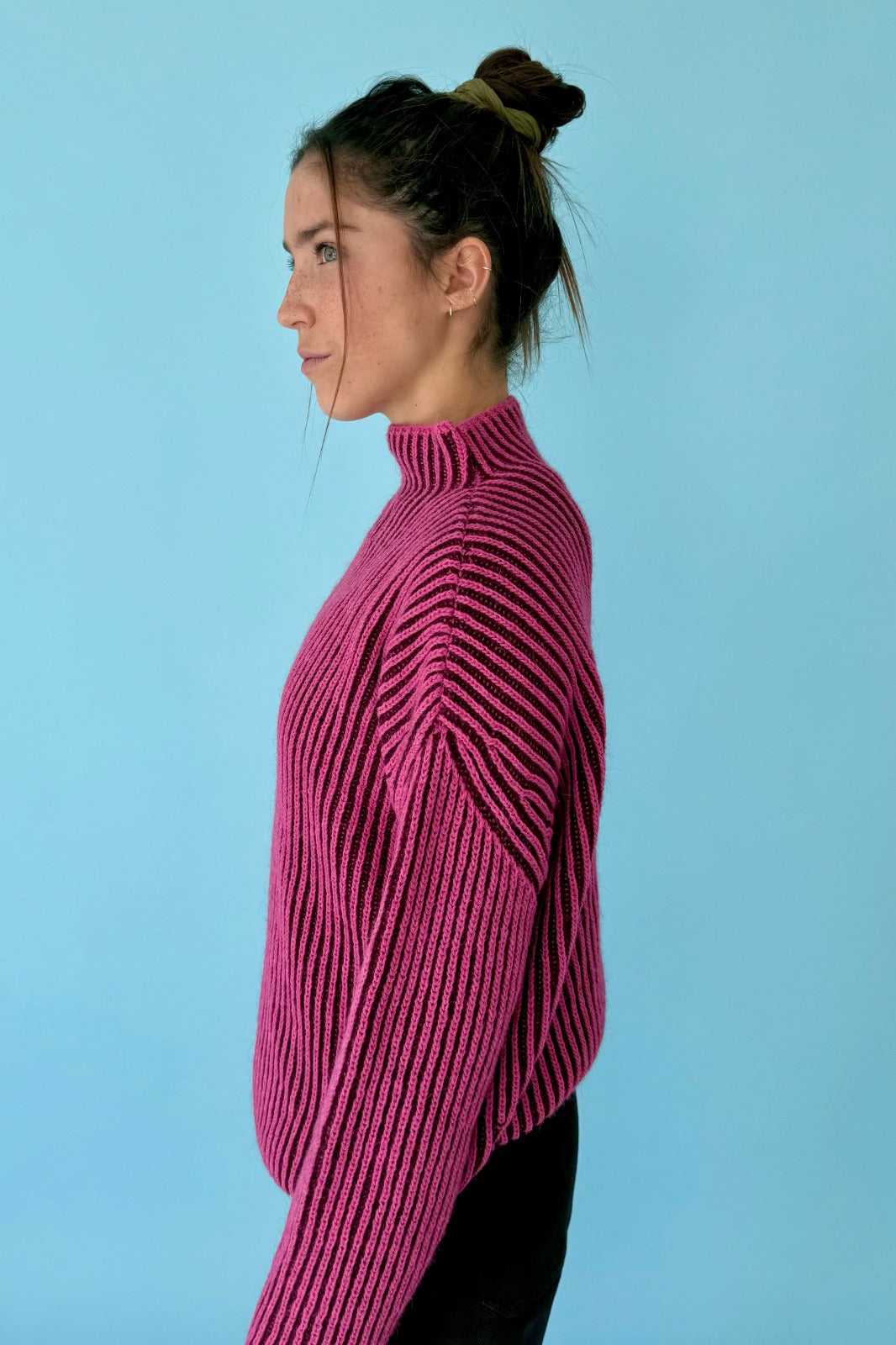 Jersey Rita Fucsia y Burgundy