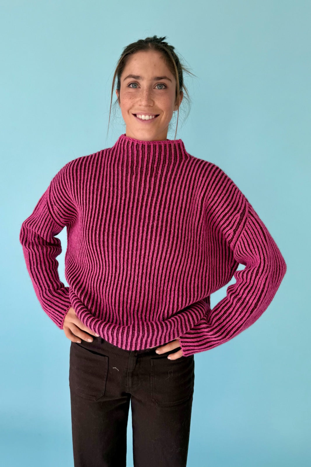 Jersey Rita Fucsia y Burgundy