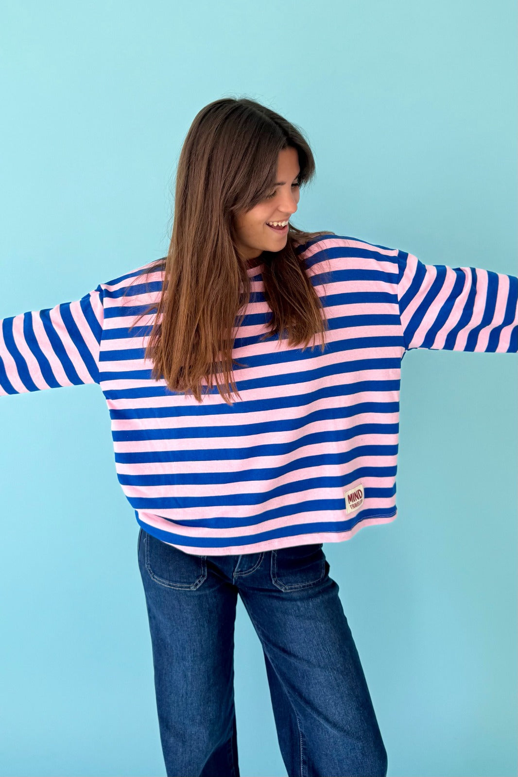 Camiseta Núria Azul y Rosa