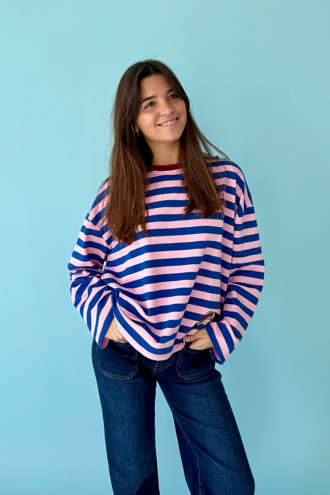 Camiseta Núria Azul y Rosa