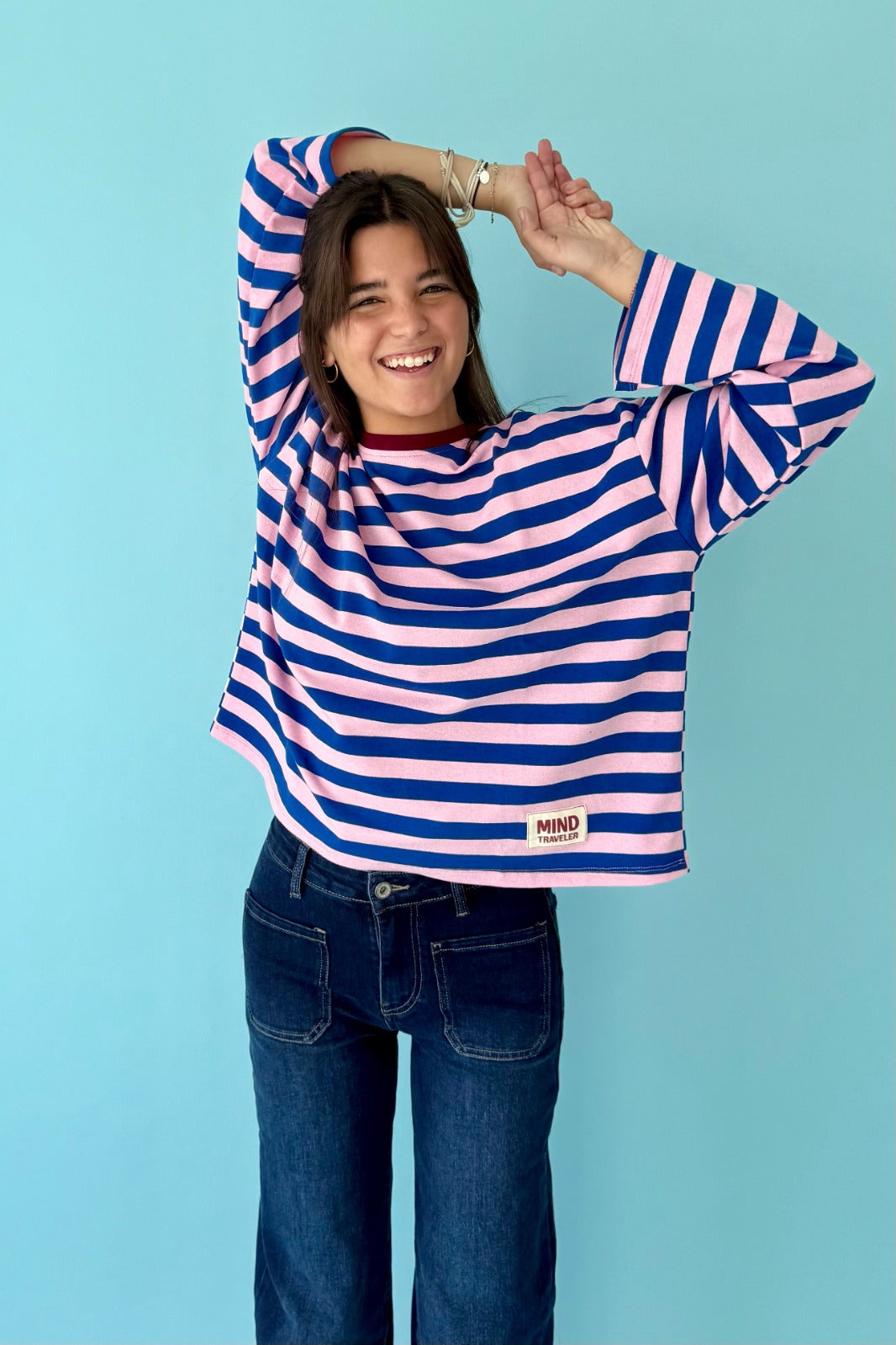 Camiseta Núria Azul y Rosa