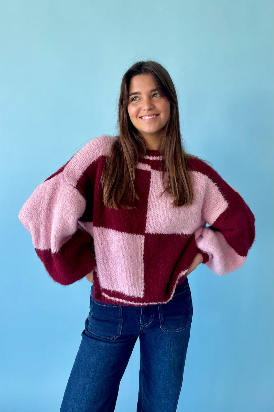 Jersey Sara Rosa y Burgundy