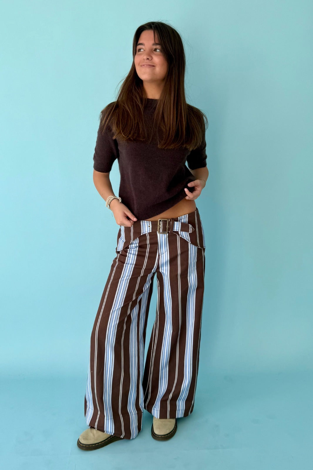 Jeans Tere Azul y Marrón