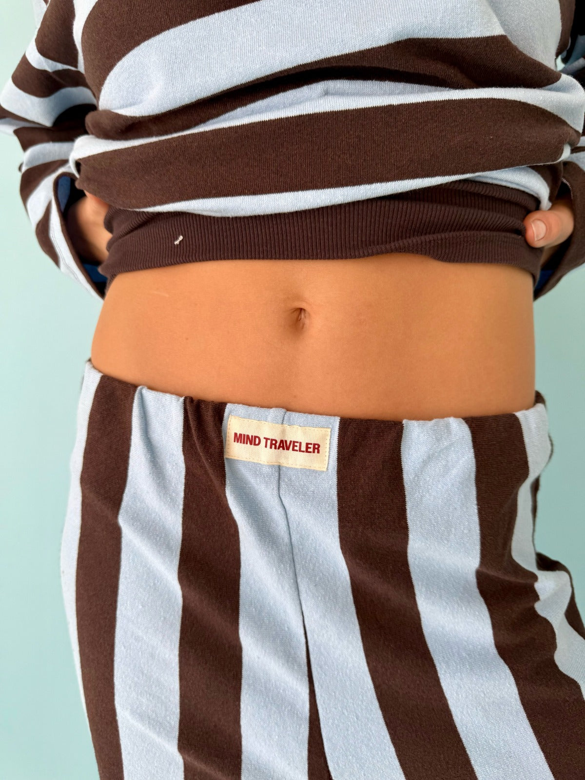 Pantalón Filipa Marrón y Celeste