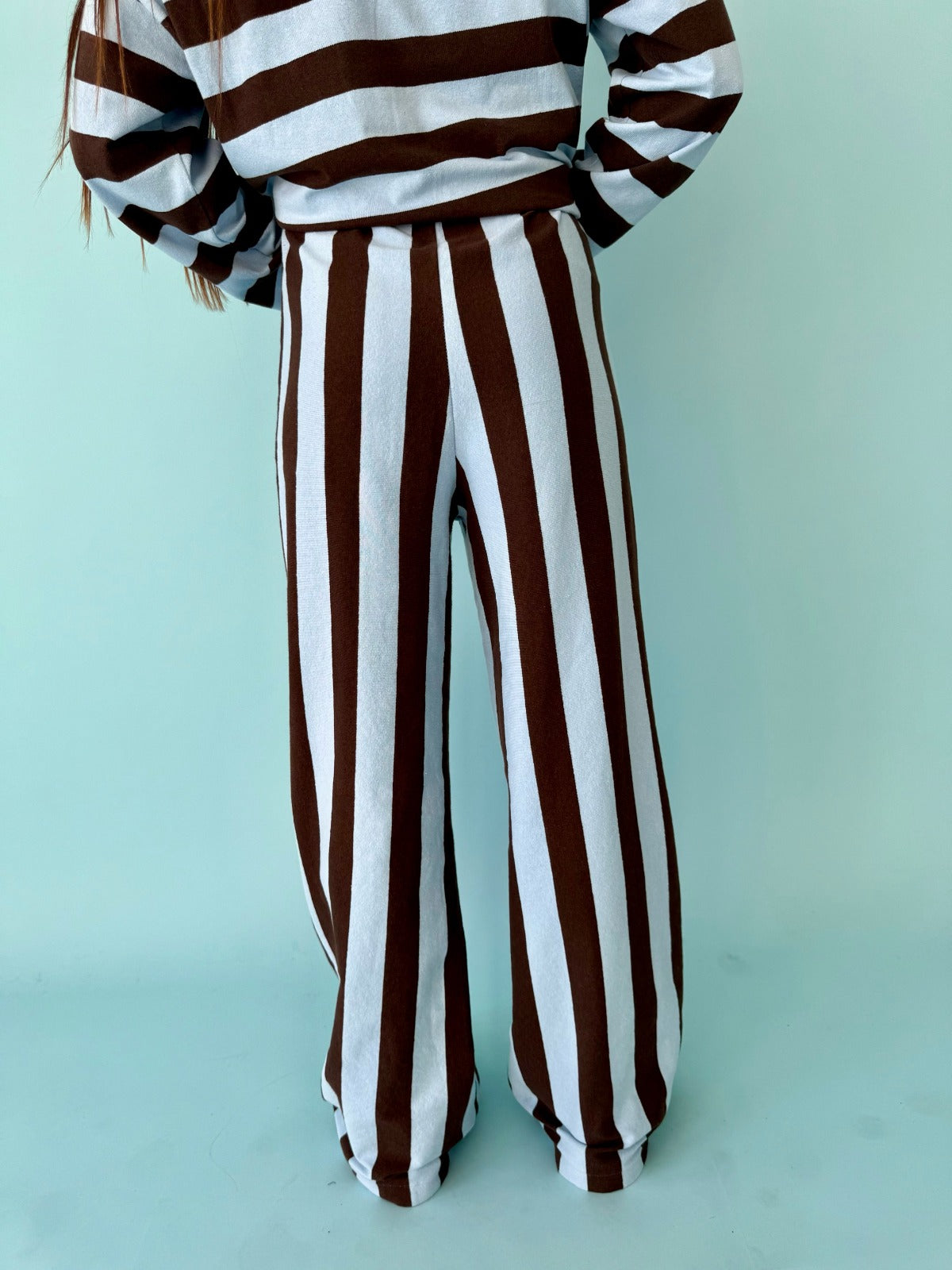 Pantalón Filipa Marrón y Celeste