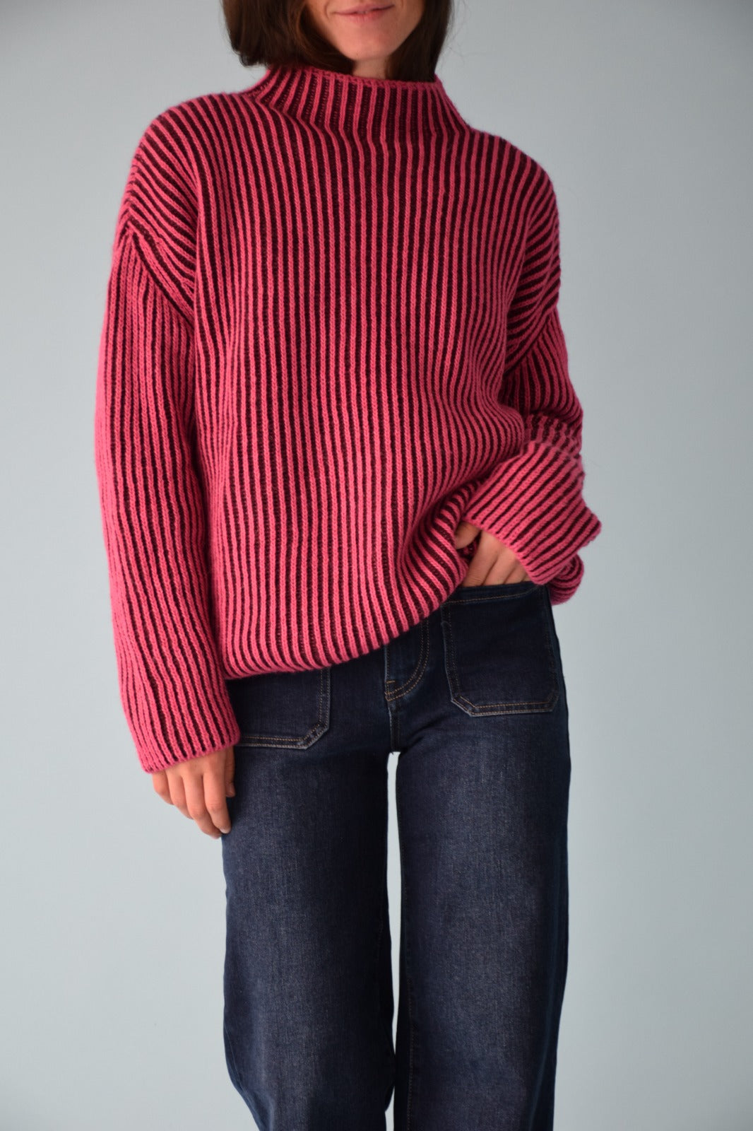 Jersey Rita Fucsia y Burgundy