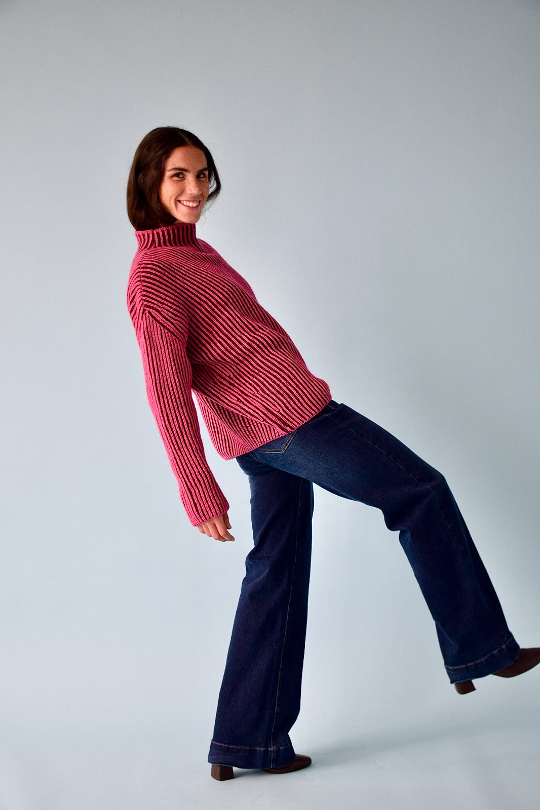 Jersey Rita Fucsia y Burgundy