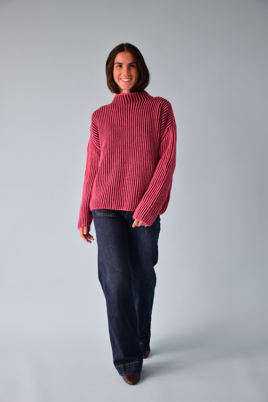 Jersey Rita Fucsia y Burgundy