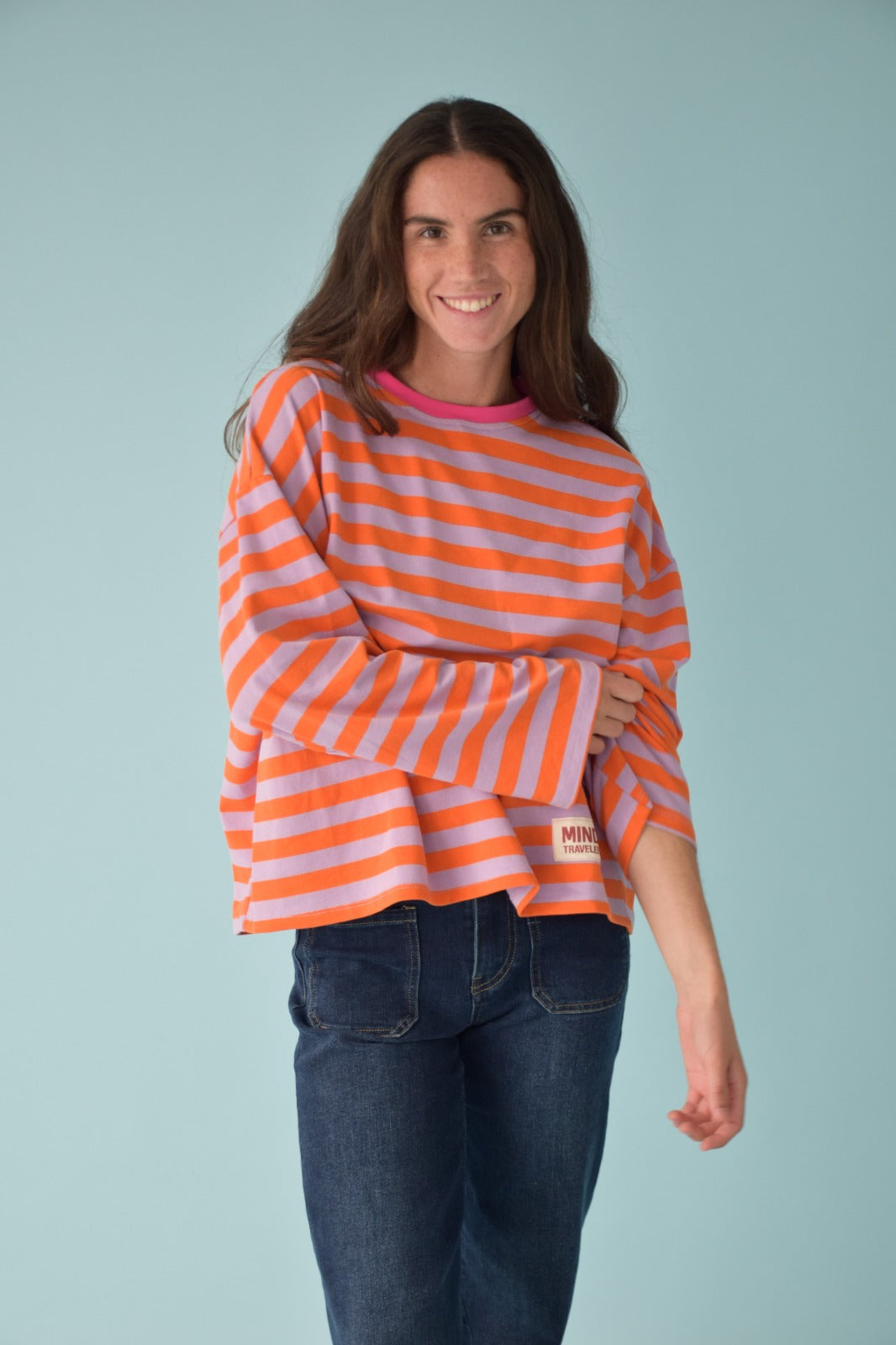 Núria Lavender and Orange T-shirt