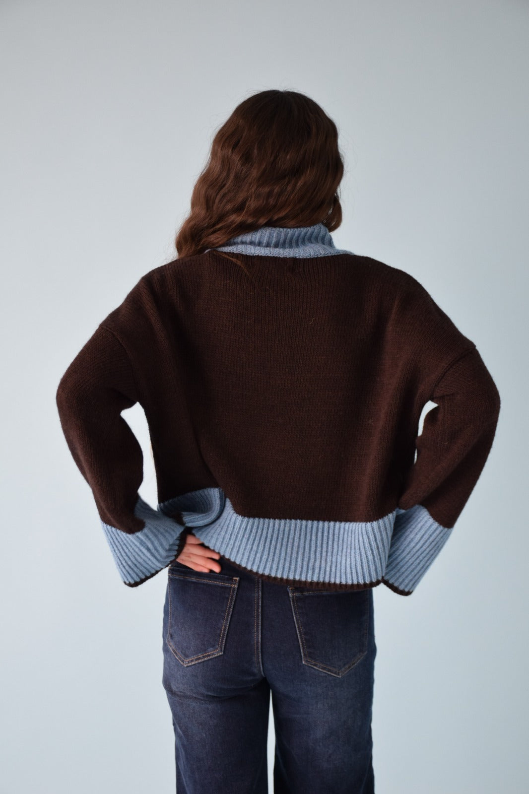 Jersey Bruna Marrón y Azul