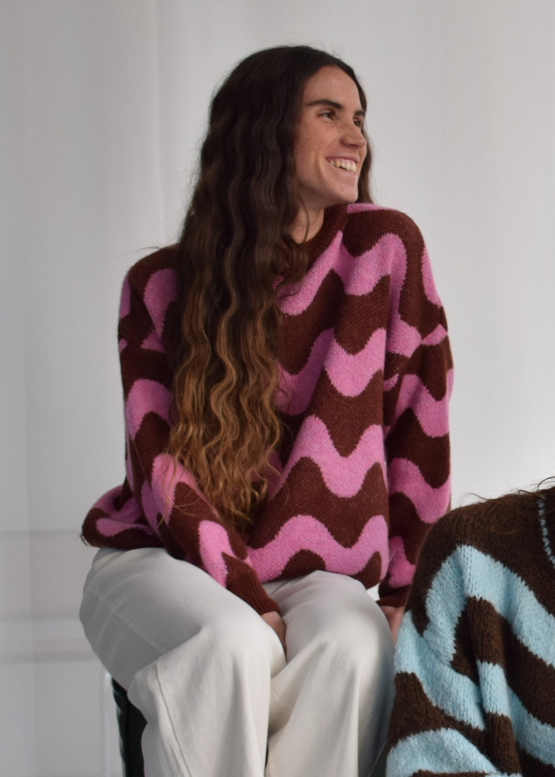 Pink and Brown Ona Sweater