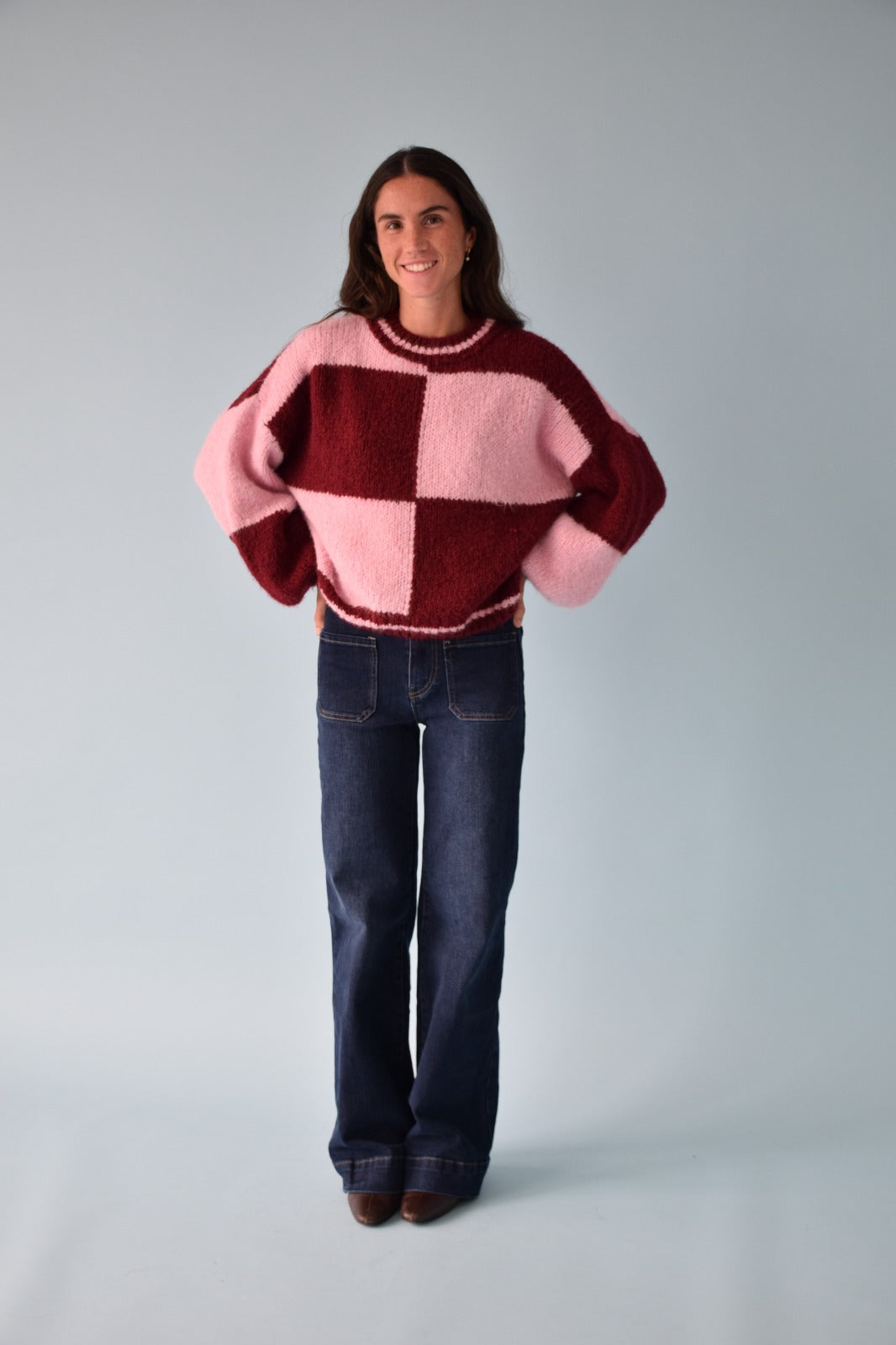 Jersey Sara Rosa y Burgundy