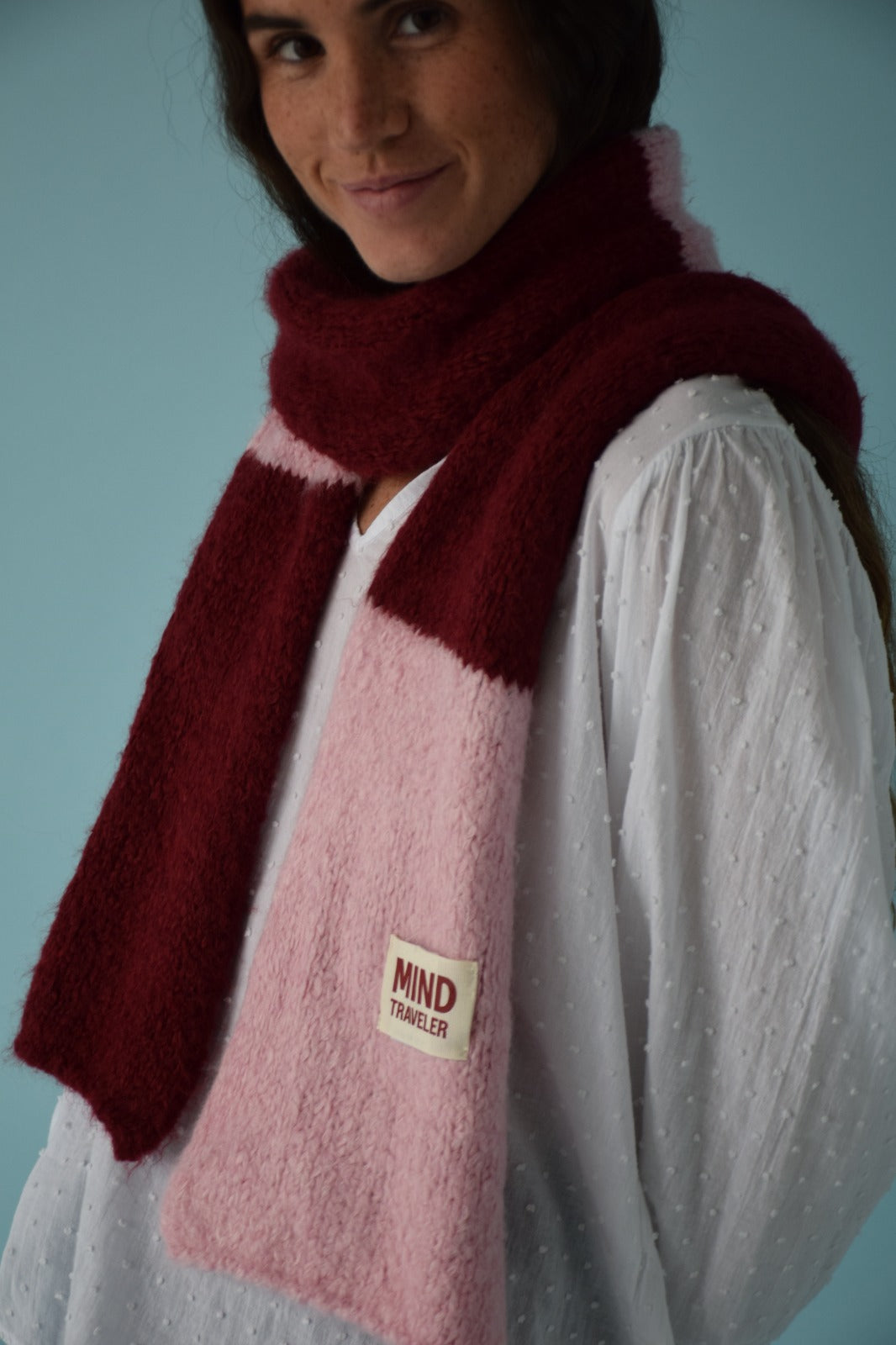 Sara Pink and Burgundy Scarf