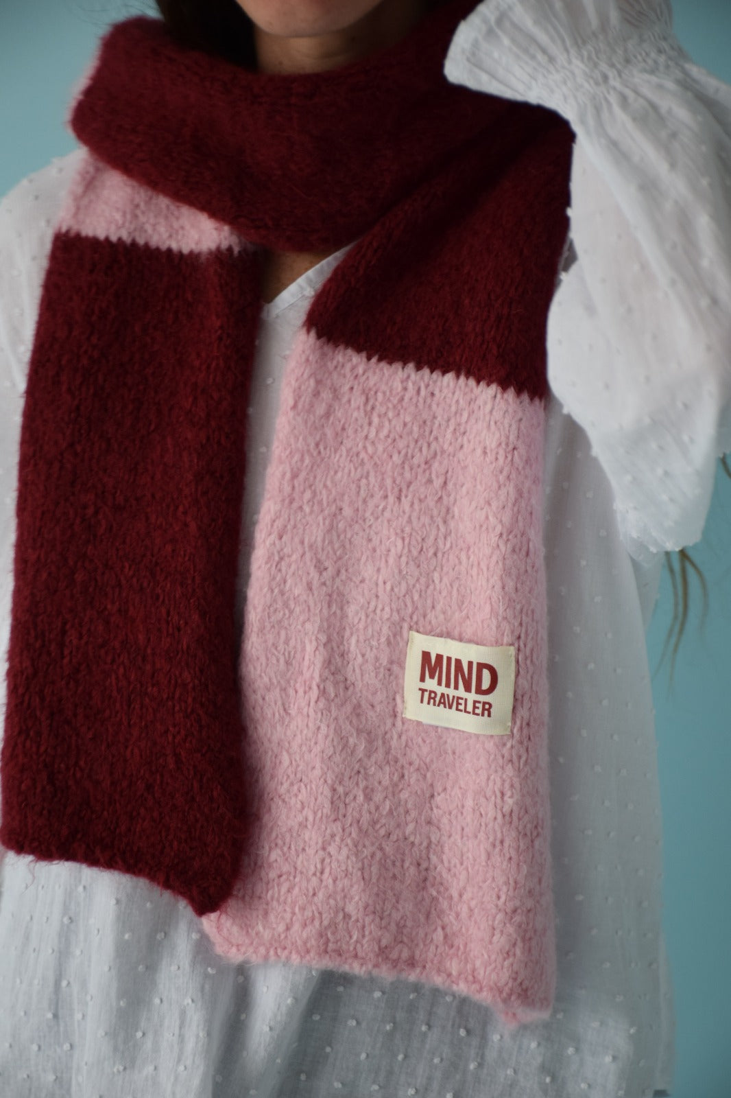 Sara Pink and Burgundy Scarf