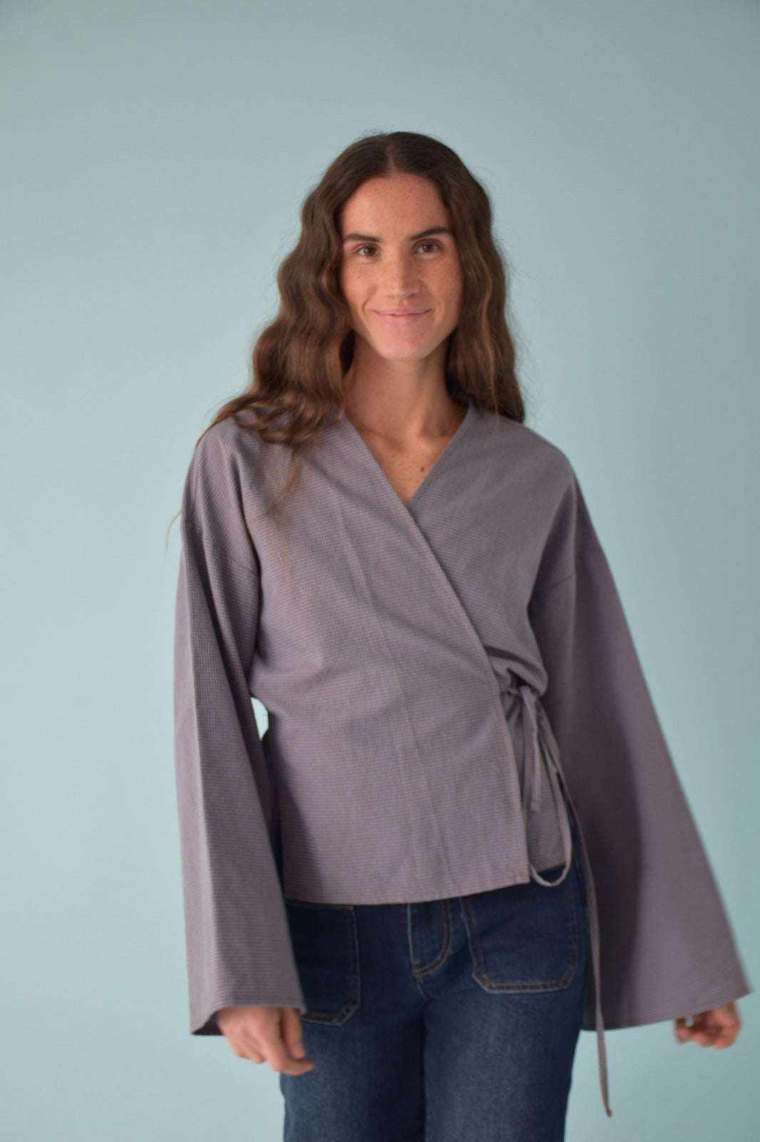 Alea Vichy Blue and Navy Blouse