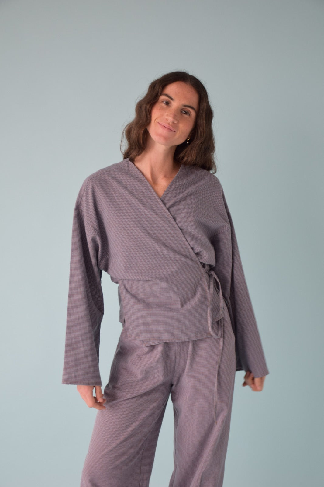 Alea Vichy Blue and Navy Blouse