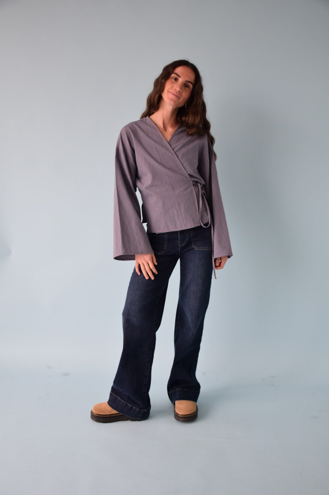 Alea Vichy Blue and Navy Blouse