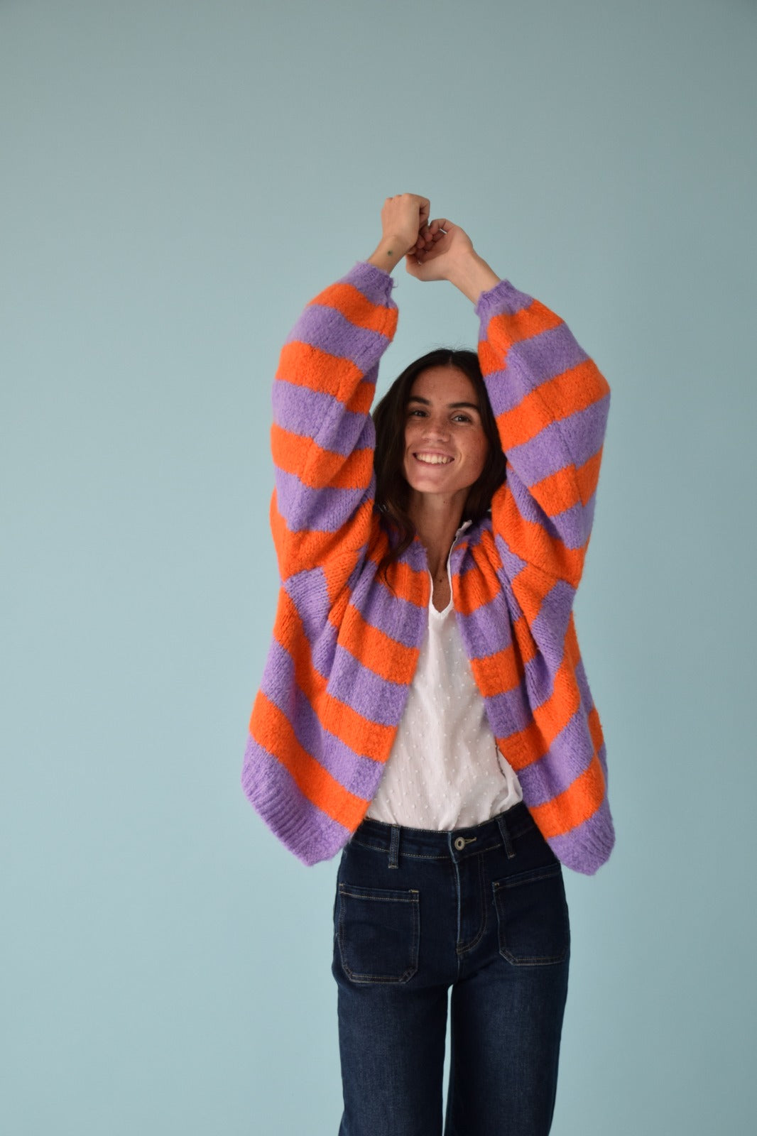 Cárdigan Aura Lavanda y Naranja