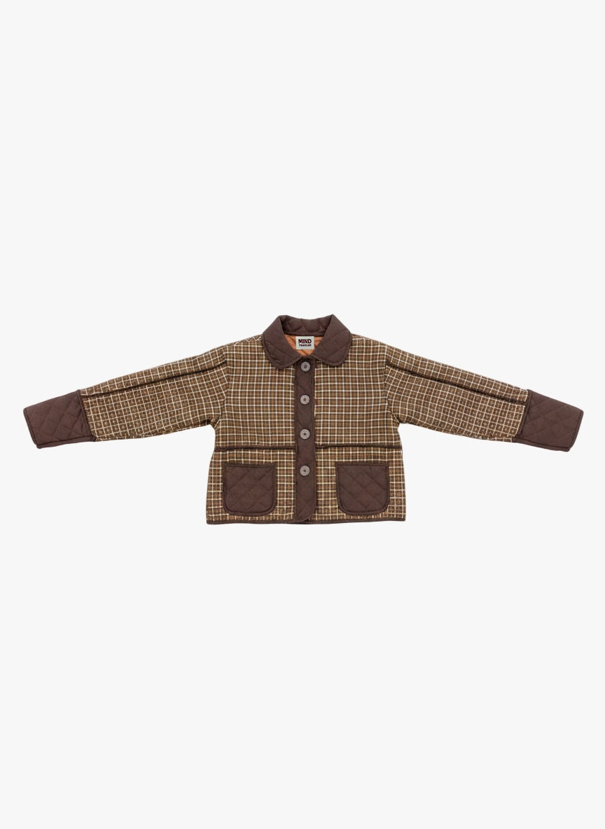 Brown Plaid Military Jacket