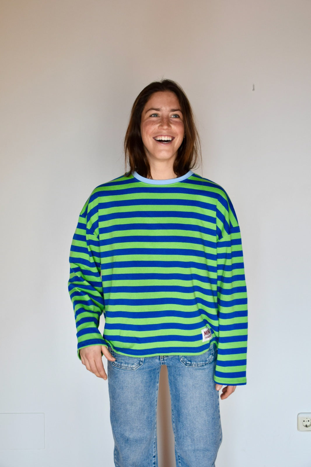 Camiseta Núria Verde y Marino