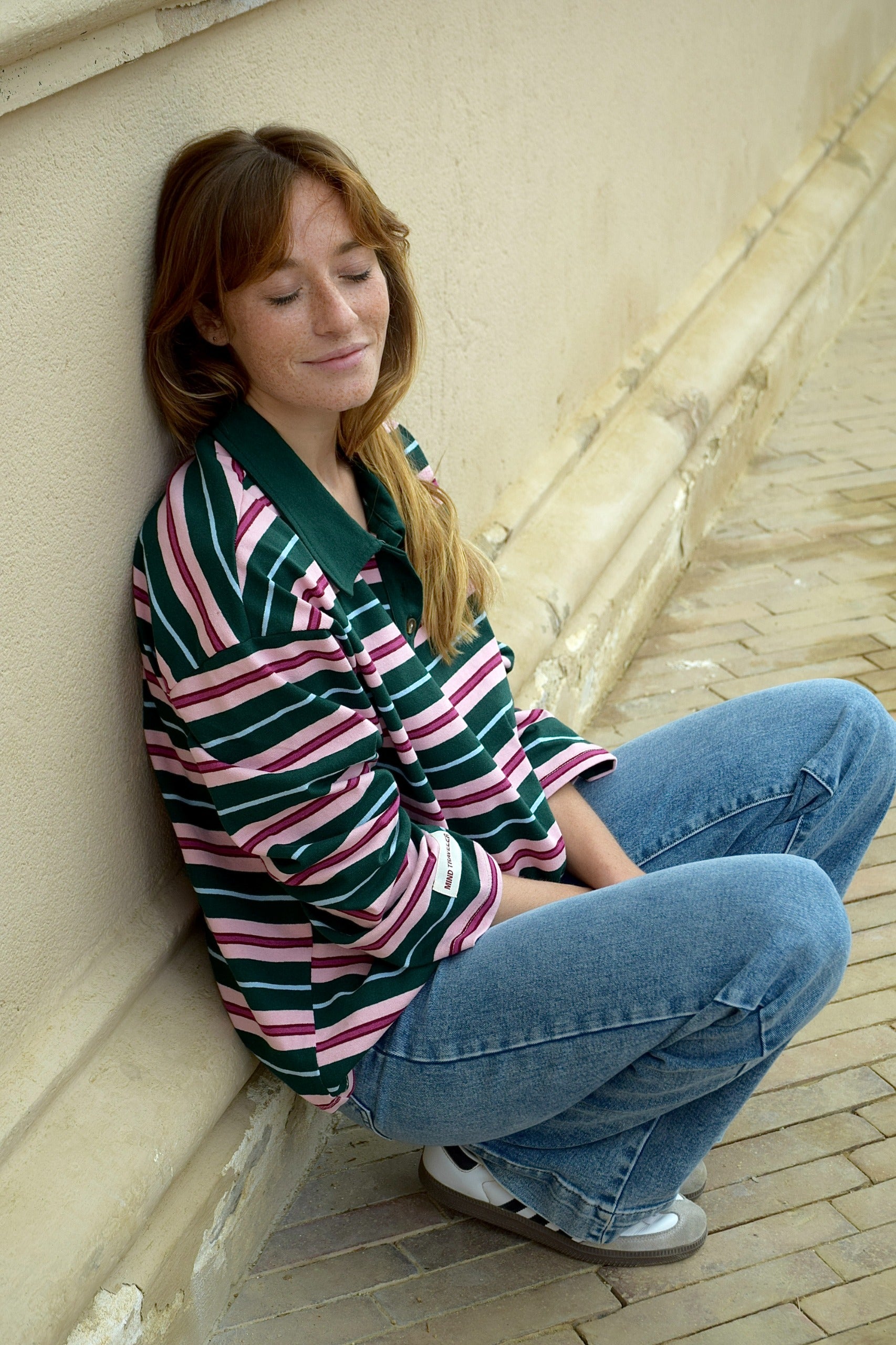 Polera Filipa Verde y Rosa
