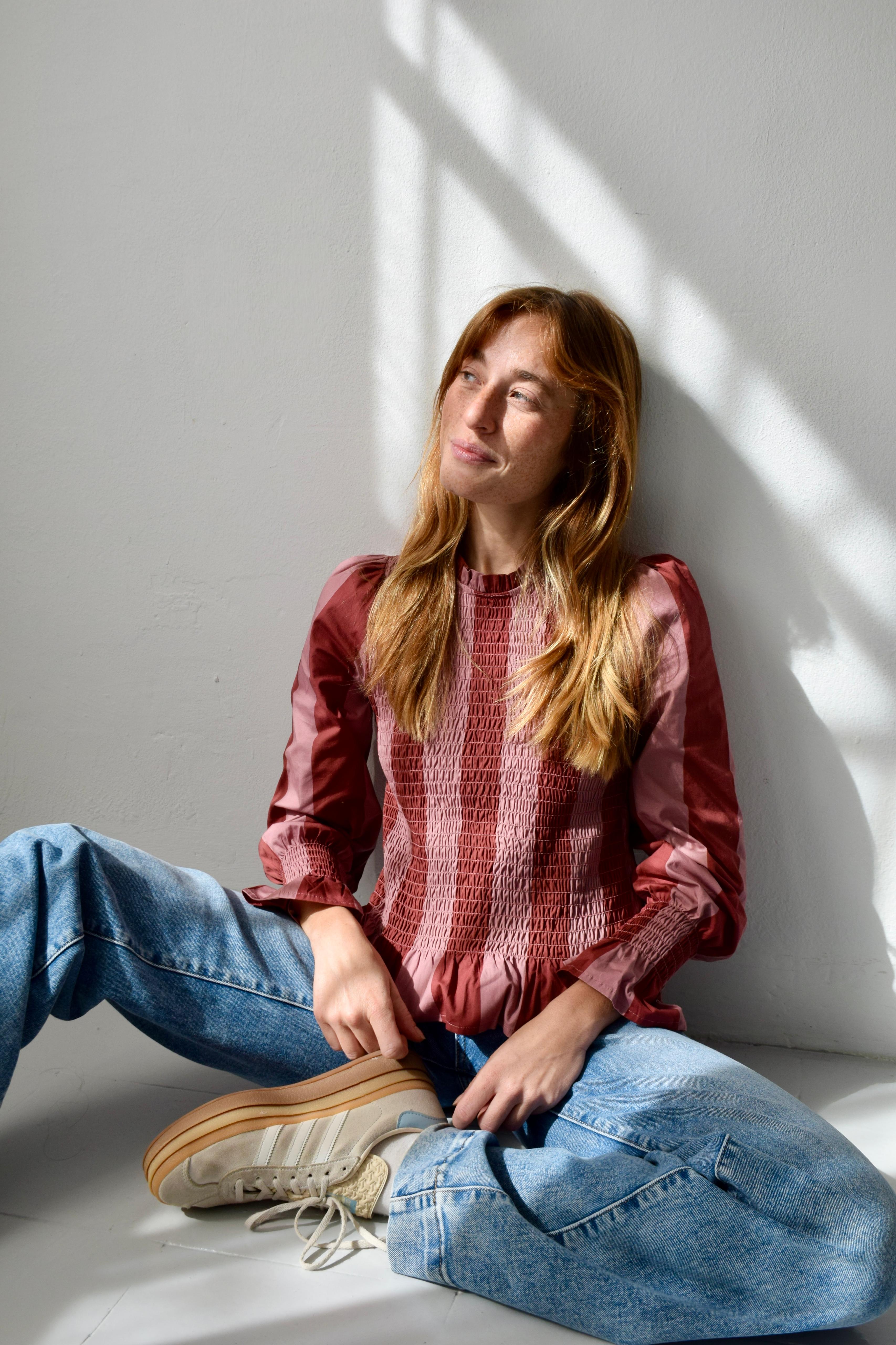 Chía Striped Burgundy Blouse